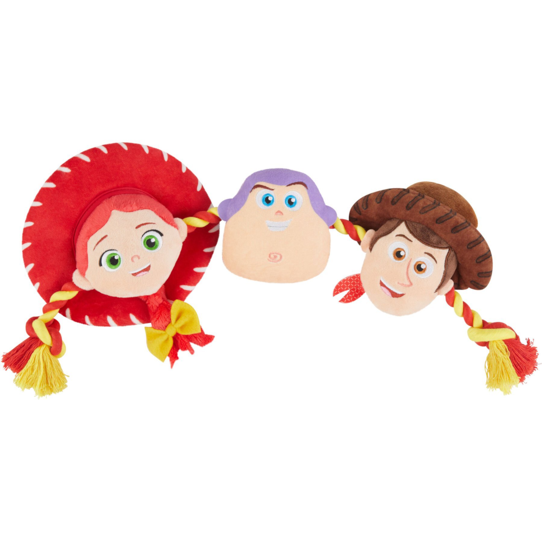 Pixar Toy Story's Woody, Jessie, & Buzz Lightyear Plush with Rope Squeaky Dog Toy Pixar