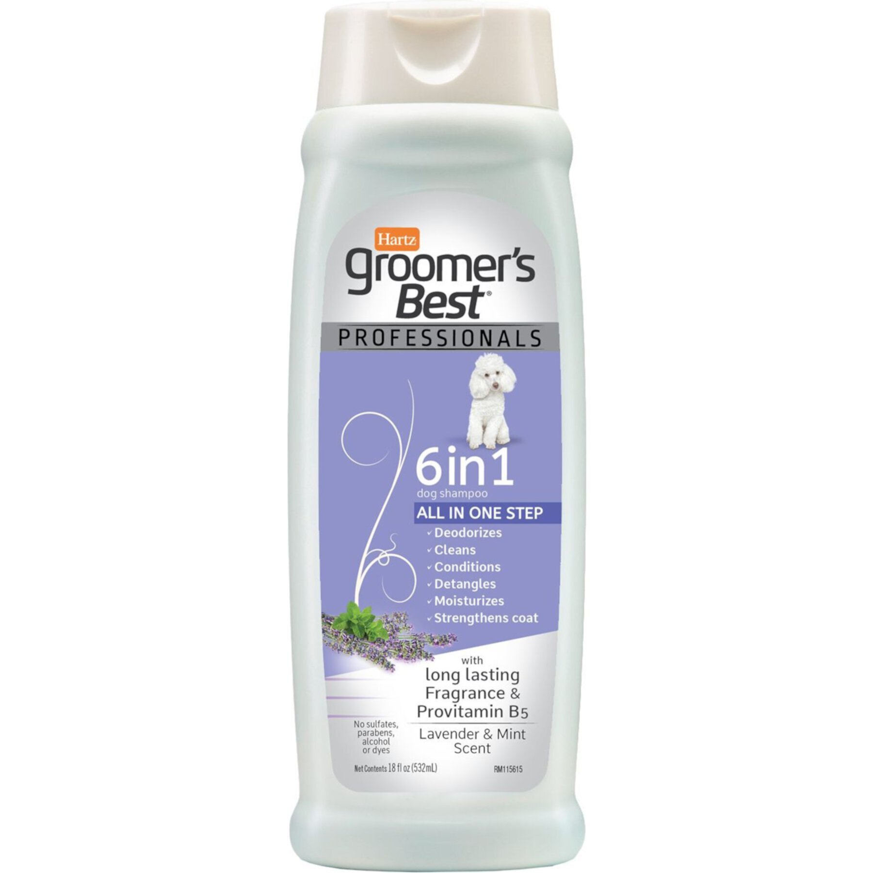 Hartz Groomer's Best Professionals 6-in-1 Dog Shampoo, Lavender & Mint Scent Hartz