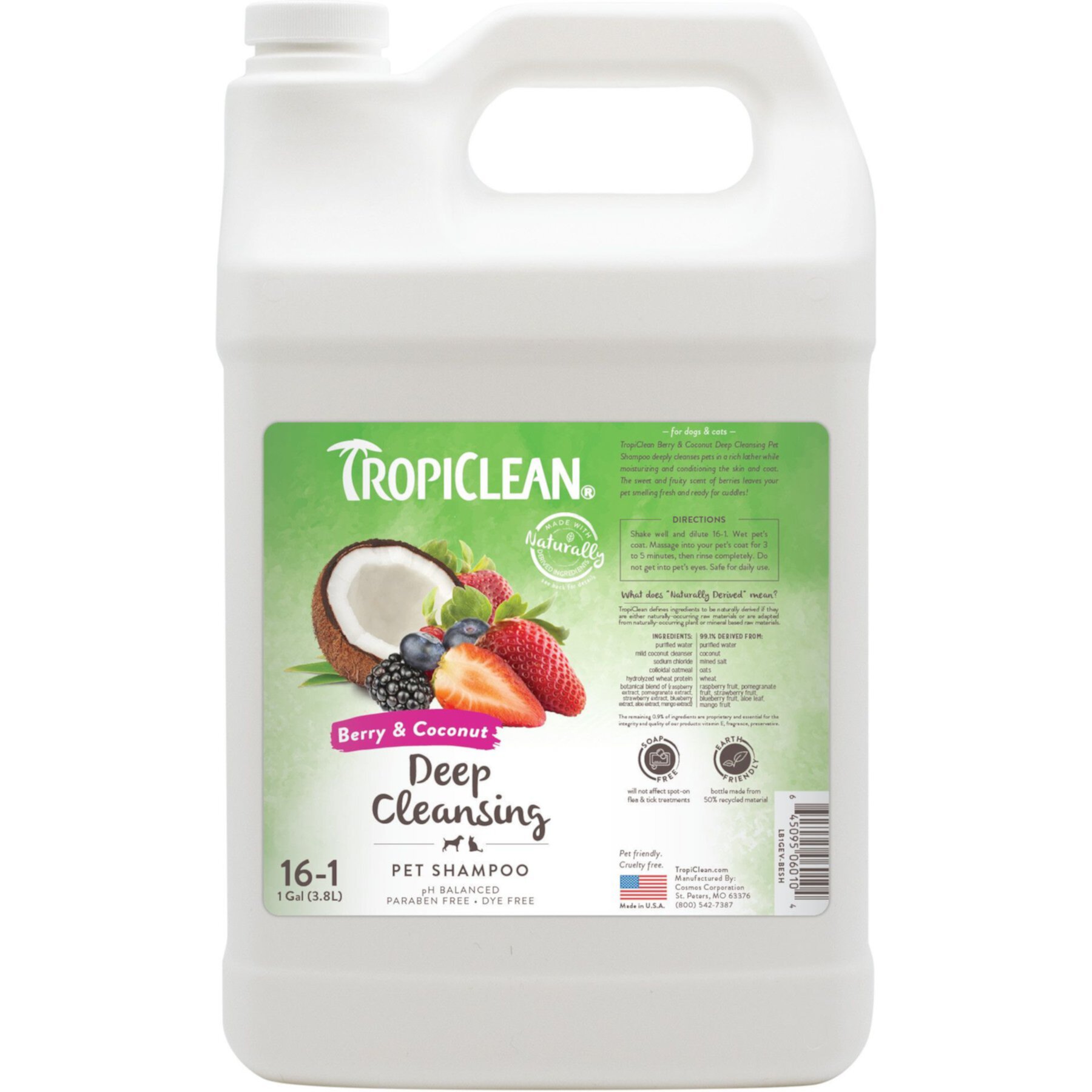 TropiClean Deep Cleaning Berry & Coconut Dog & Cat Shampoo TropiClean