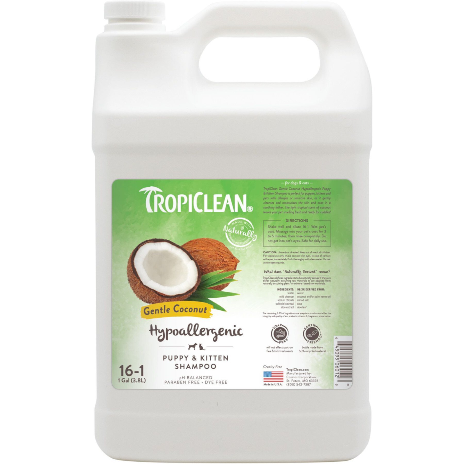 TropiClean Hypo-Allergenic Gentle Coconut Puppy & Kitten Shampoo TropiClean