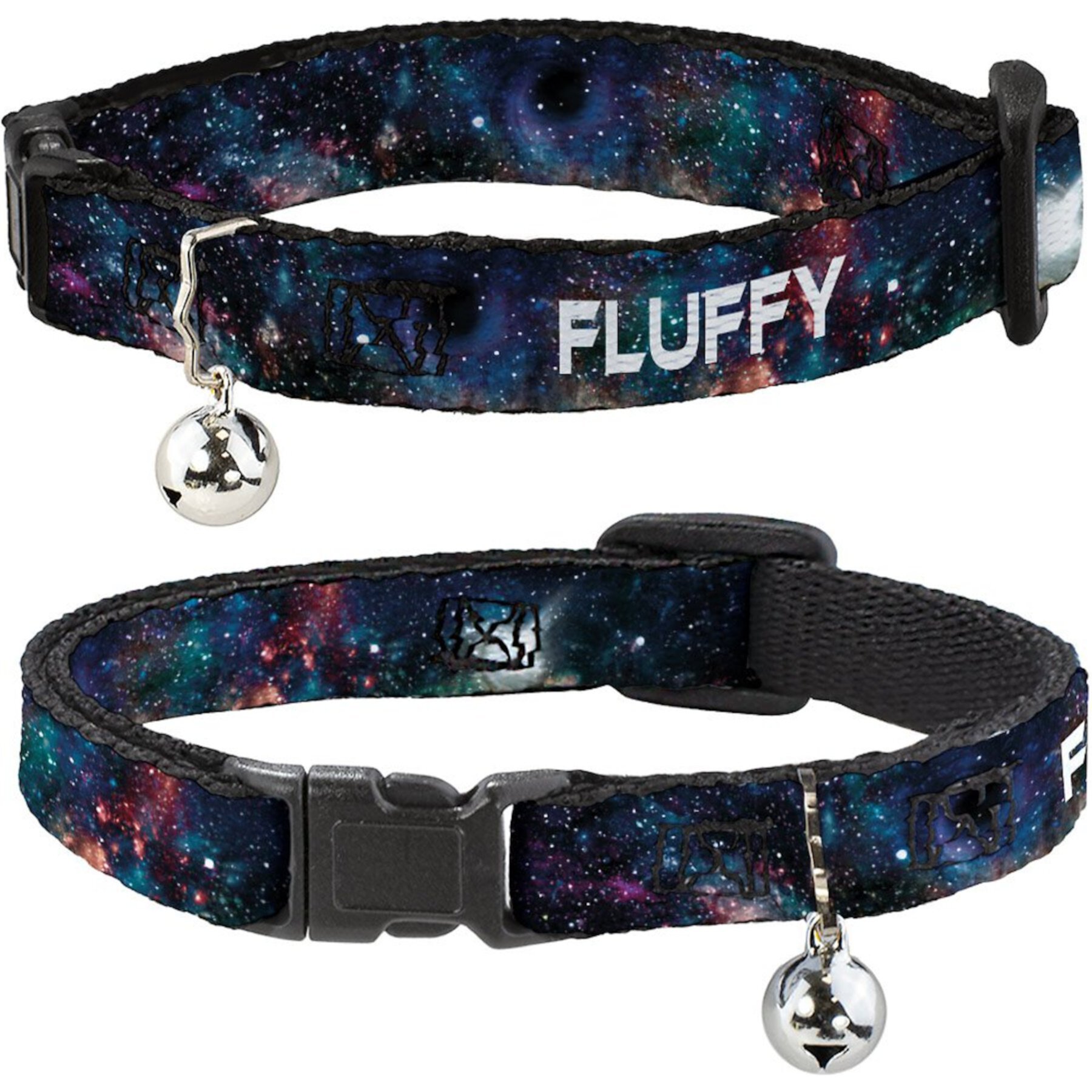 Buckle-Down Personalized Breakaway Cat Collar with Bell, Galaxy Collage Buckle-Down