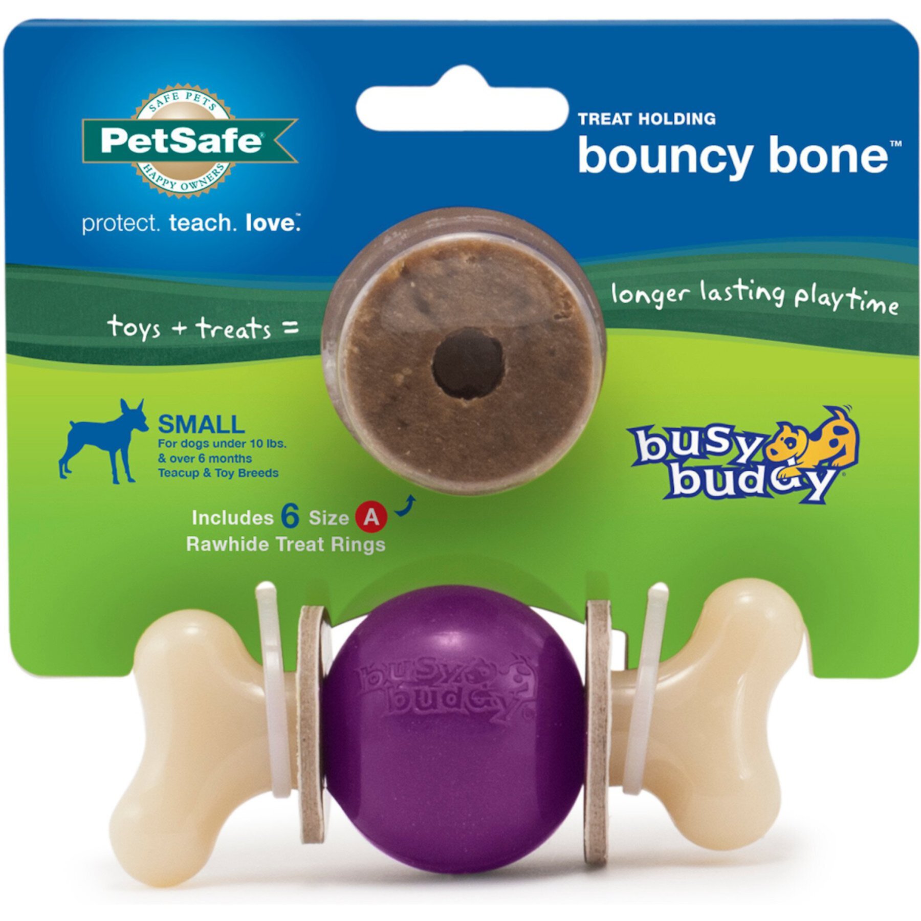 PetSafe Busy Buddy Bouncy Bone Treat Dispenser Tough Dog Chew Toy PetSafe