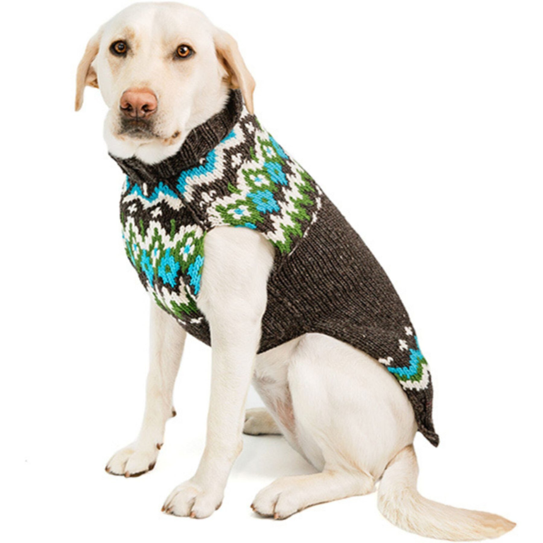 Chilly Dog Charcoal Fairisle Wool Dog & Cat Sweater Chilly Dog