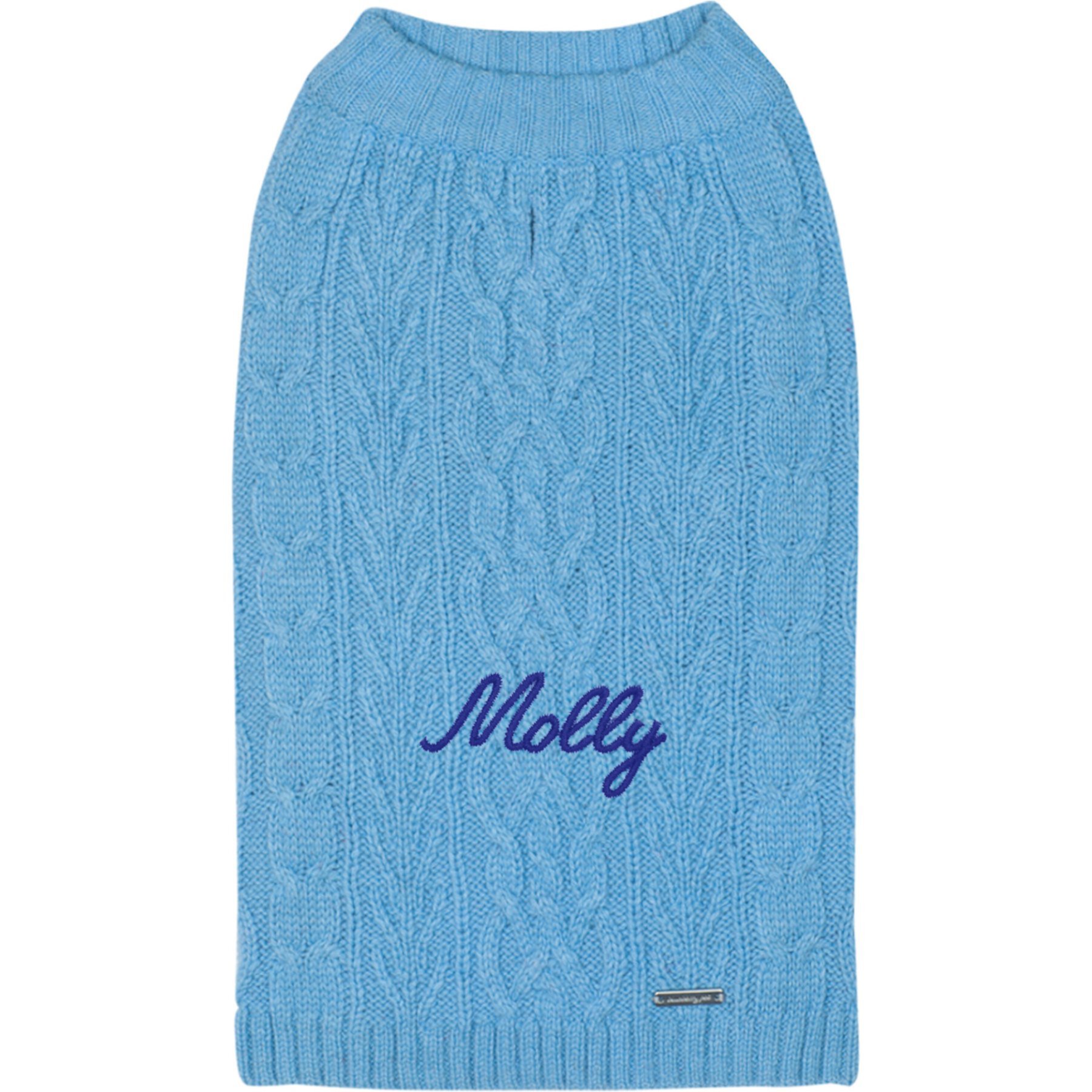 Blueberry Pet Classic Wool Blend Cable Knit Pullover Personalized Dog Sweater Blueberry Pet