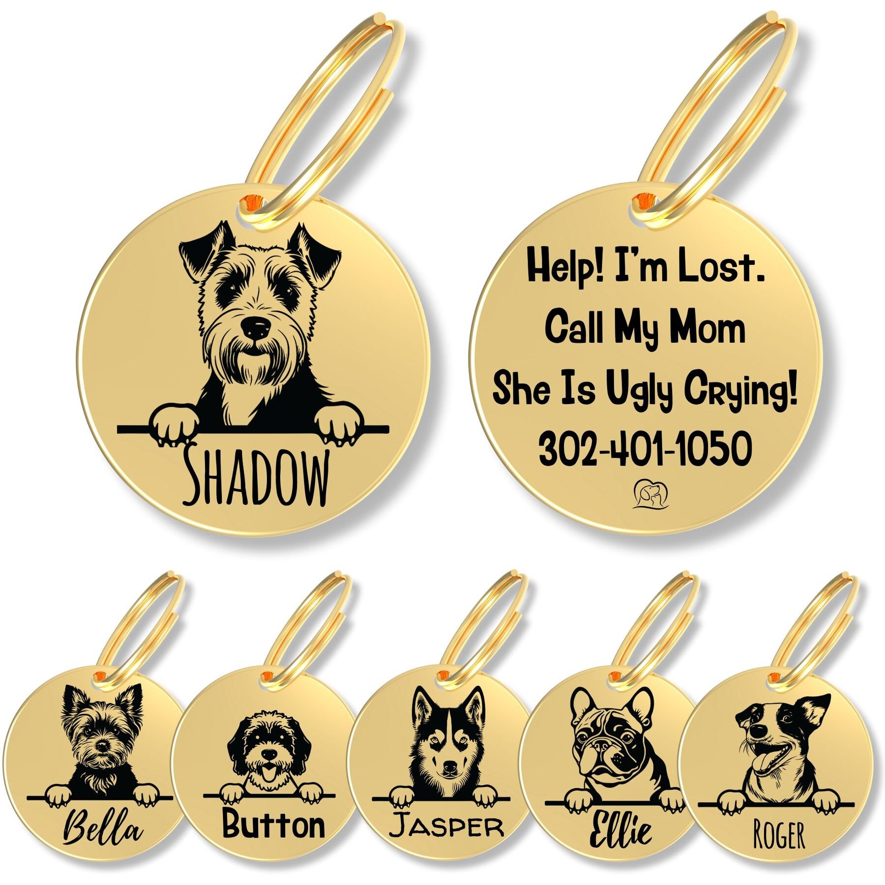 PawFurEver Dog Breed Stainless Steel Personalized Dog ID Tag PawFurEver