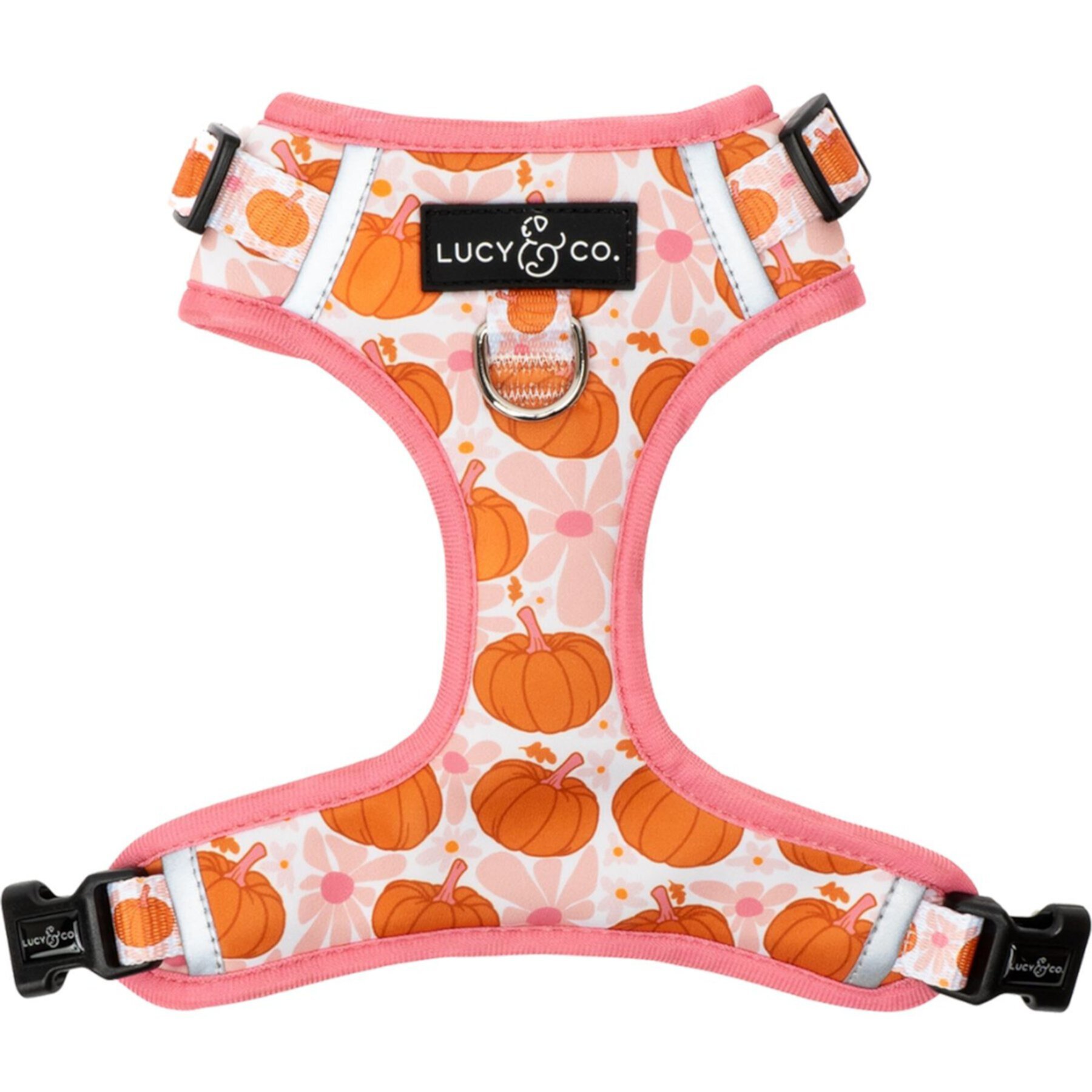 Lucy & Co. The Sugar & Pumpkin Spice No-Pull Dog Harness, Orange/Pink Lucy & Co.