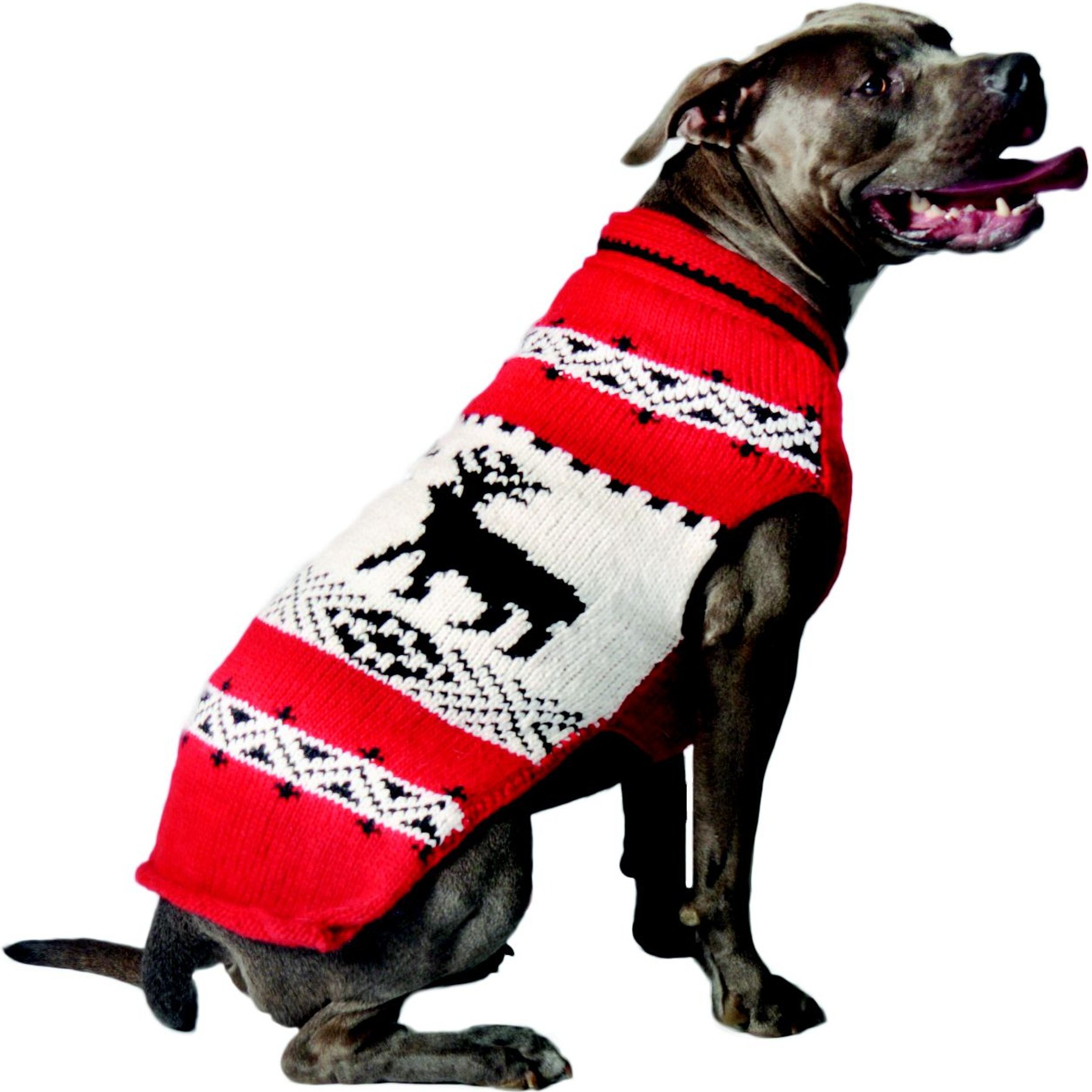 Chilly Dog ReinDeer Dog Sweater, Red Chilly Dog