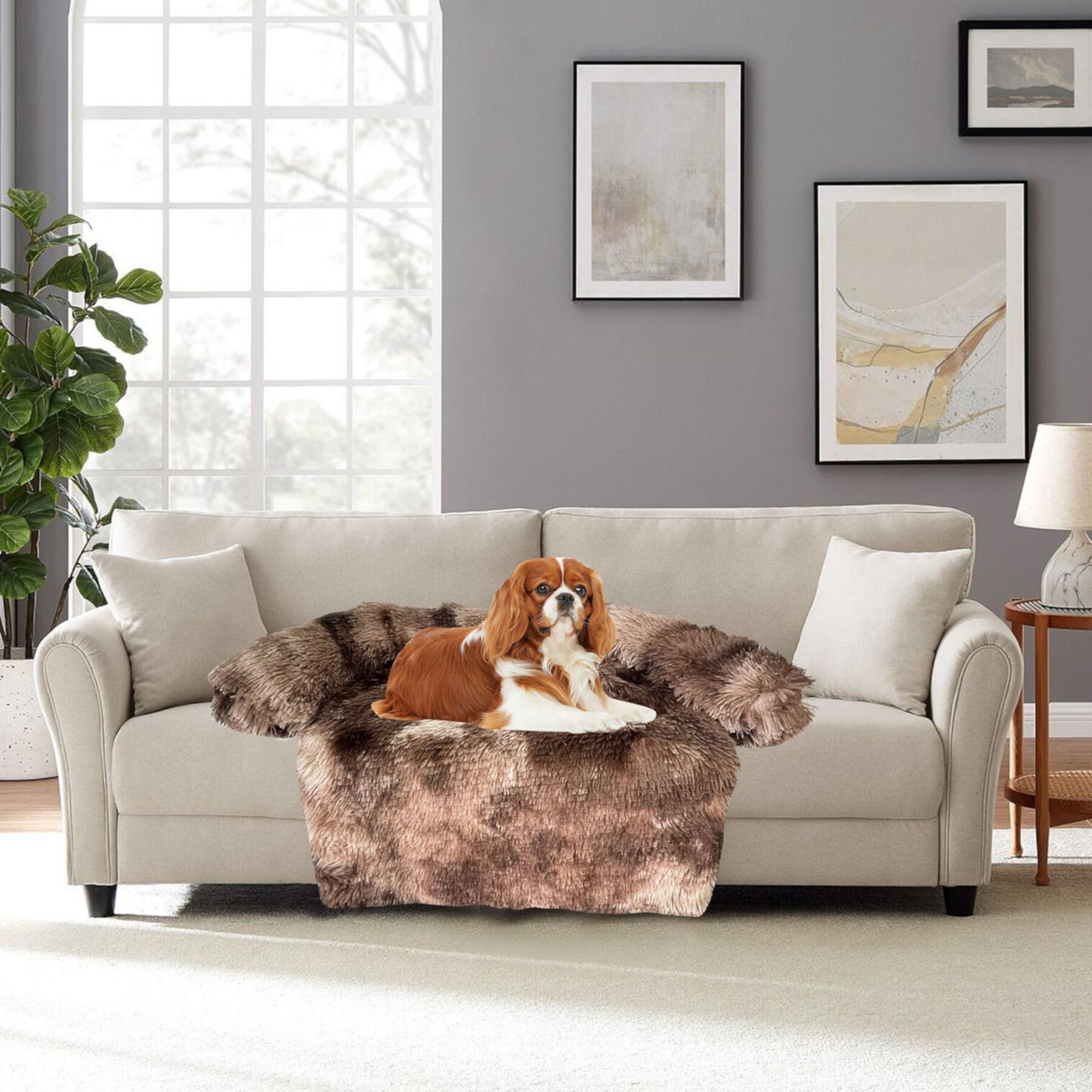 HappyCare Textiles Luxurious Comfort Fur Bolster Dog & Cat Bed Happycare Textiles