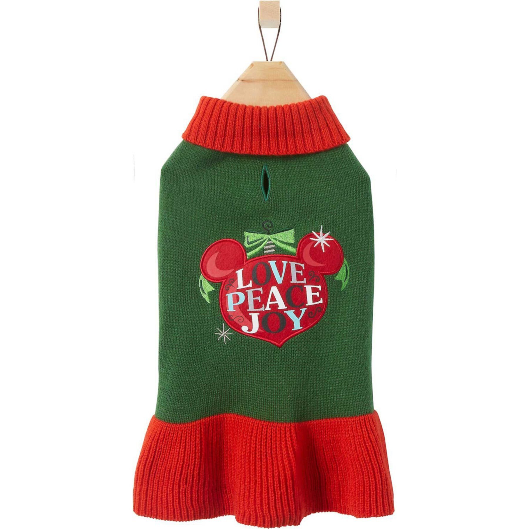 Disney Minnie Mouse "Love, Peace, Joy" Dog & Cat Sweater Dress Disney