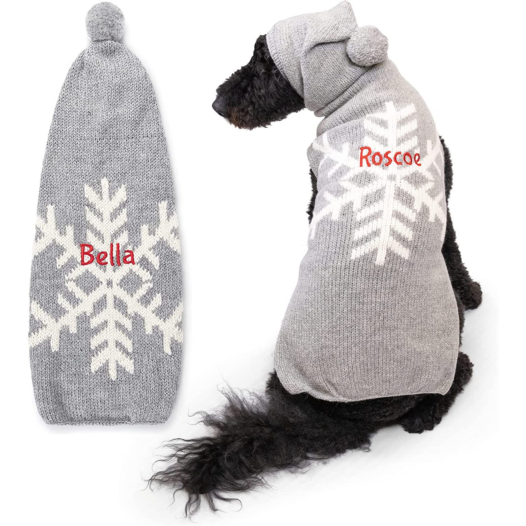 GoTags Snowflake Wool Personalized Dog Sweater GoTags