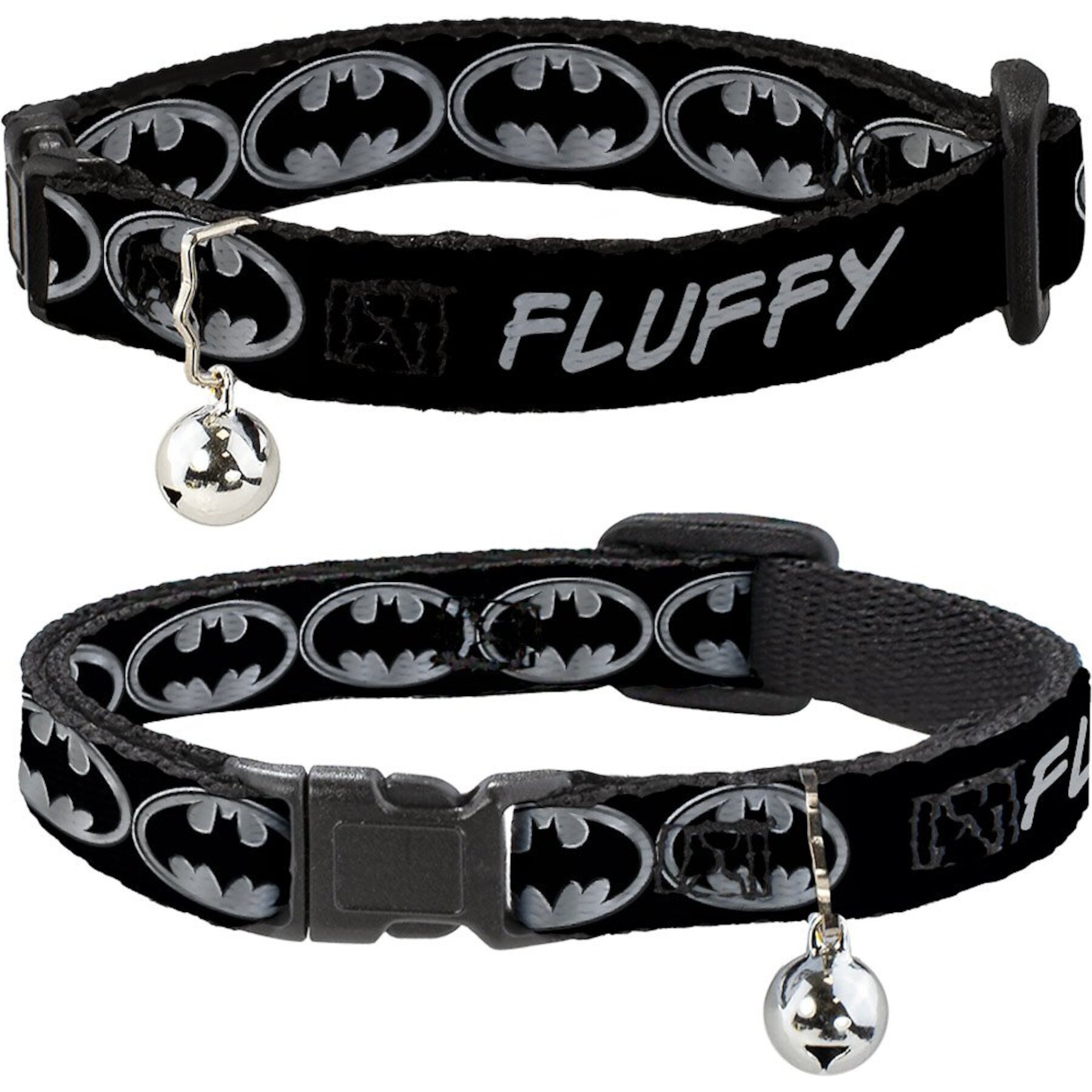 Buckle-Down DC Comics Batman Shield Personalized Breakaway Cat Collar with Bell Buckle-Down