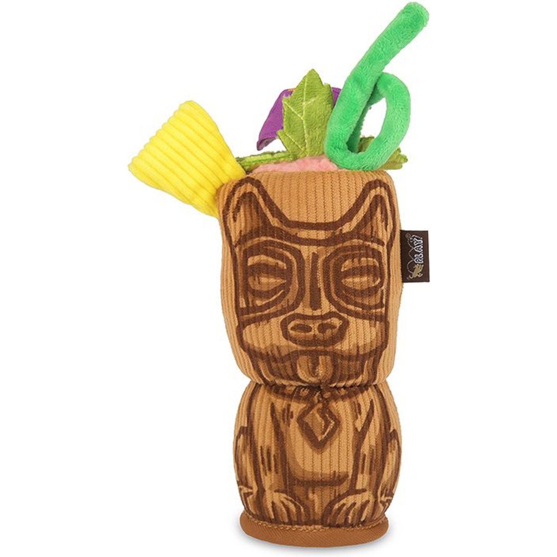 P.L.A.Y. Pet Lifestyle and You Happy Hour Tiki Squeaky Plush Dog Toy, Small P.L.A.Y. Pet Lifestyle and You