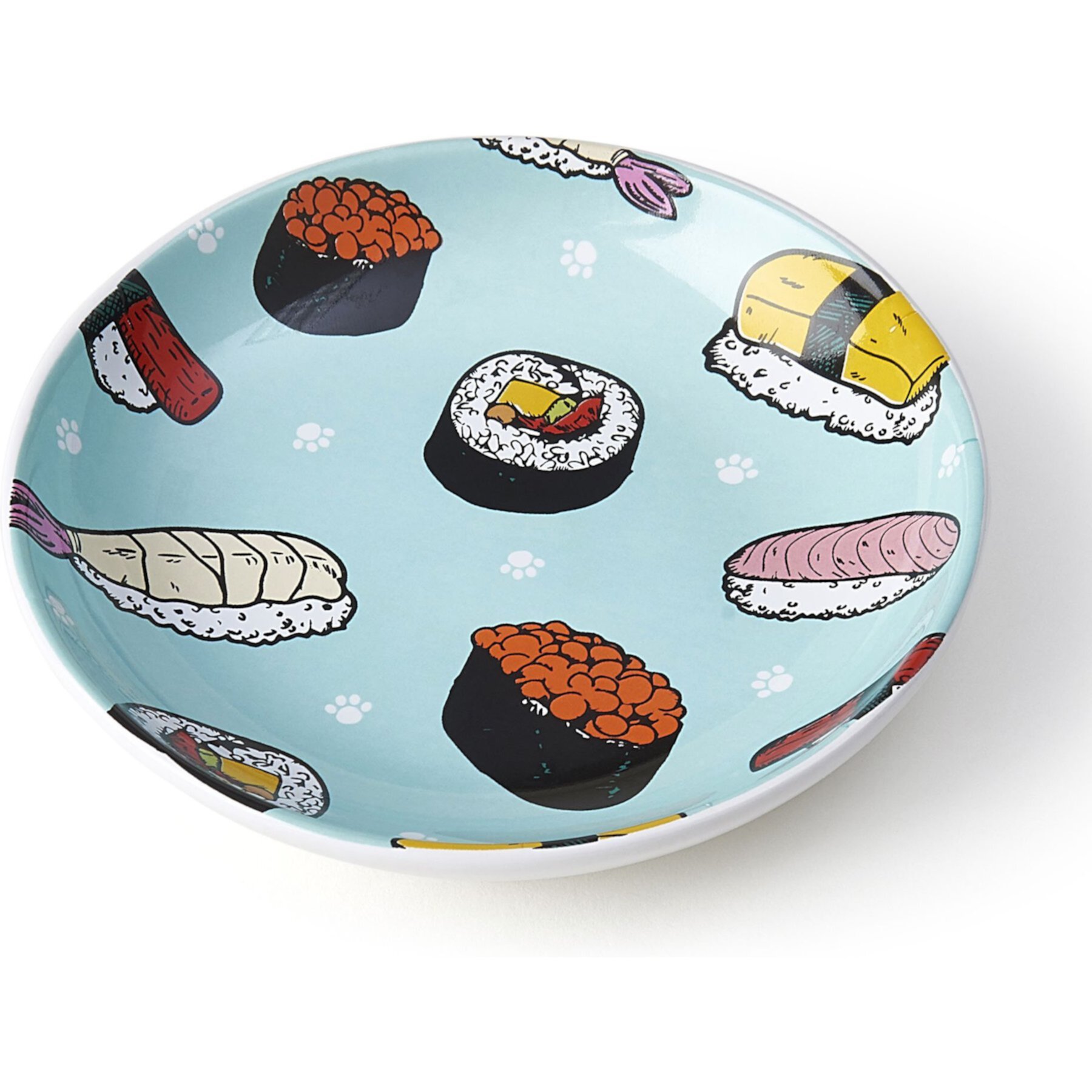 PetRageous Designs Sushi Saucer Dog & Cat Bowl, Blue Petrageous Designs