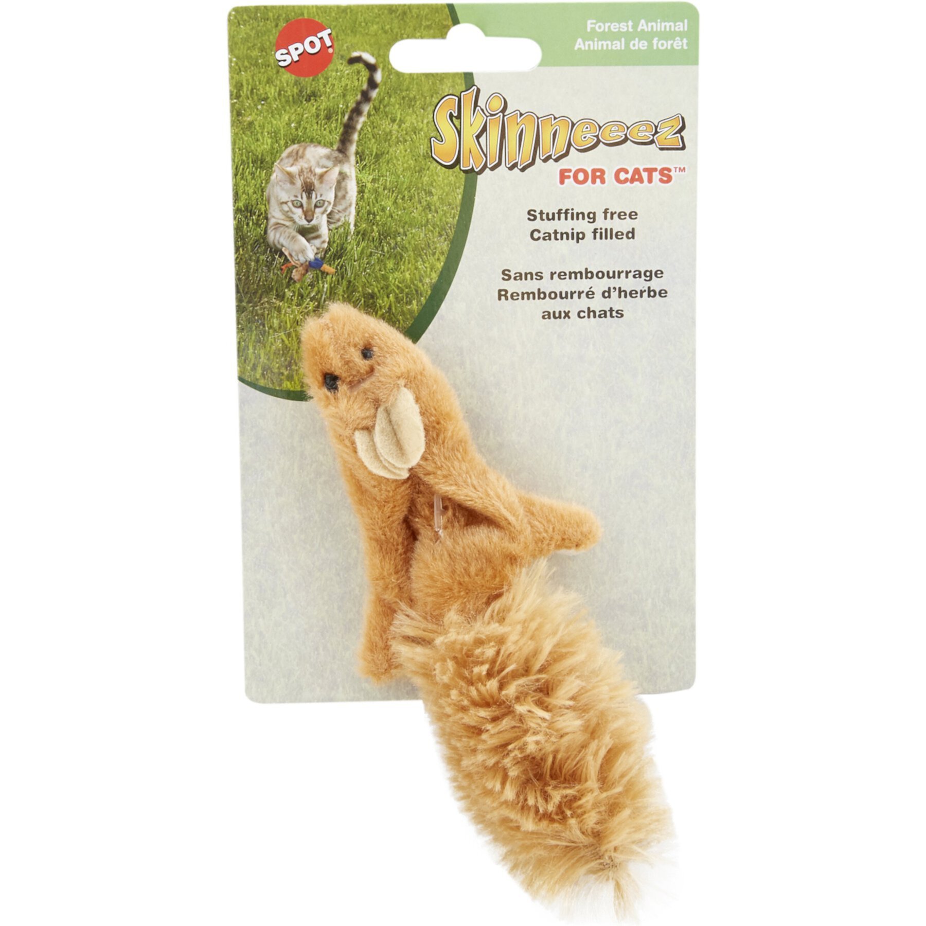 Ethical Pet Skinneeez Forest Creature Stuffing-Free Plush Cat Toy with Catnip, Color Varies Ethical Pet