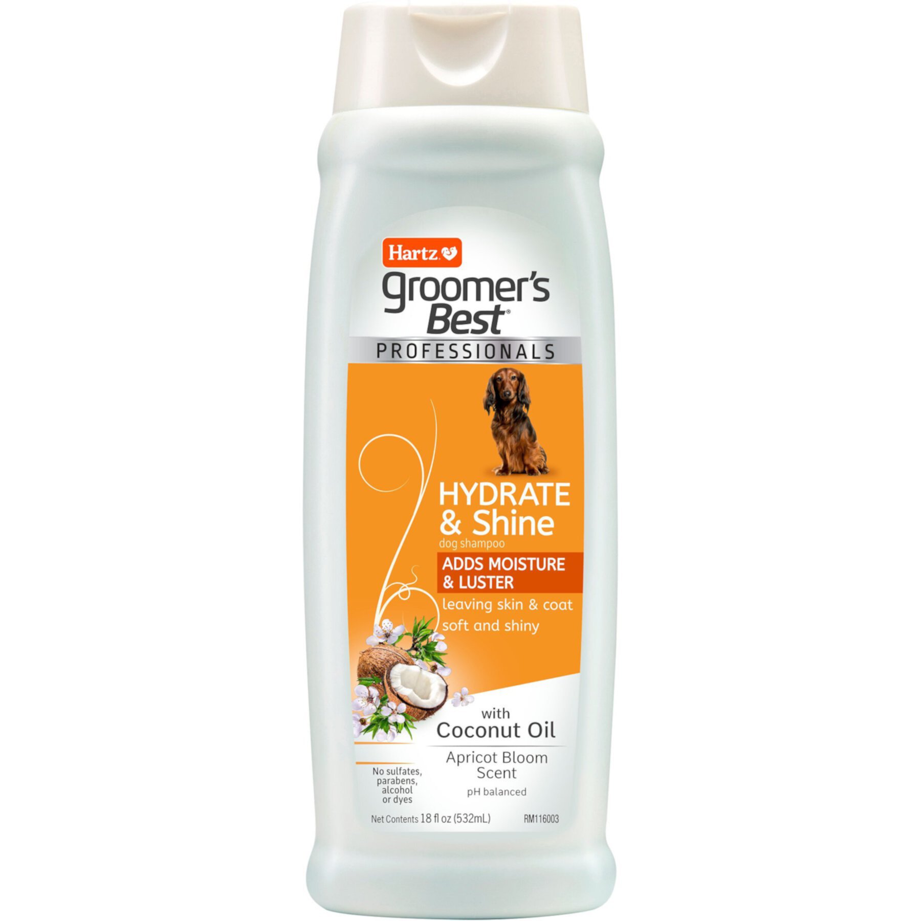 Hartz Groomer's Best Professionals Hydrate & Shine with Coconut Oil & Apricot Bloom Scent Dog Shampoo Hartz