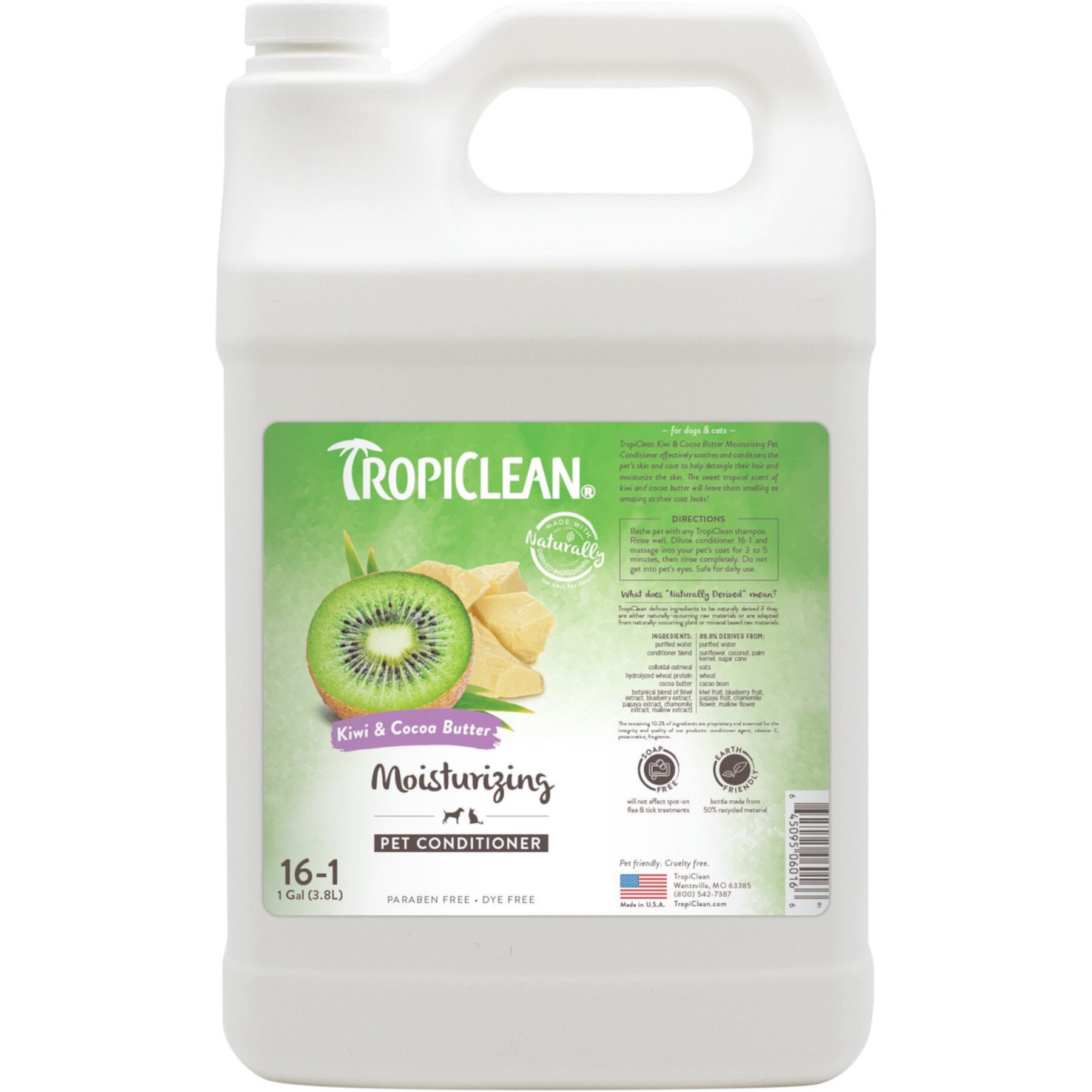 TropiClean Kiwi & Cocoa Butter Detangling & Moisturizing Dog Conditioner TropiClean