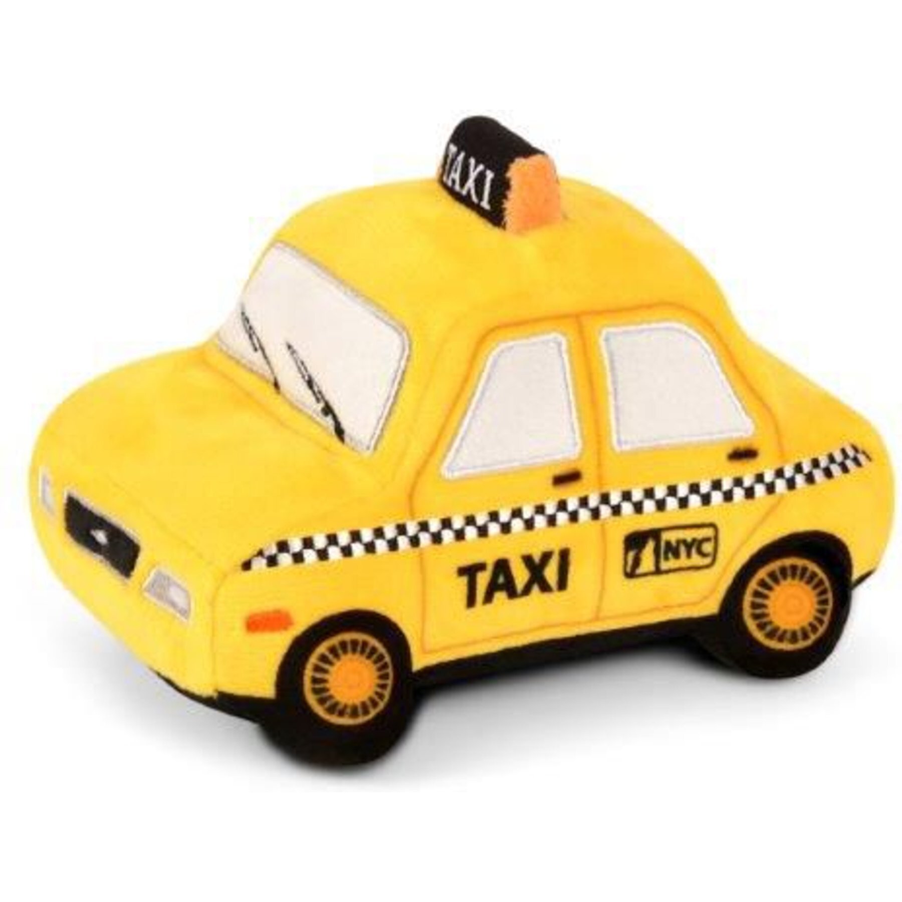 P.L.A.Y. Pet Lifestyle and You Canine Commute Collection New Yap City Taxi Plush Squeaky Dog Toy P.L.A.Y. Pet Lifestyle and You