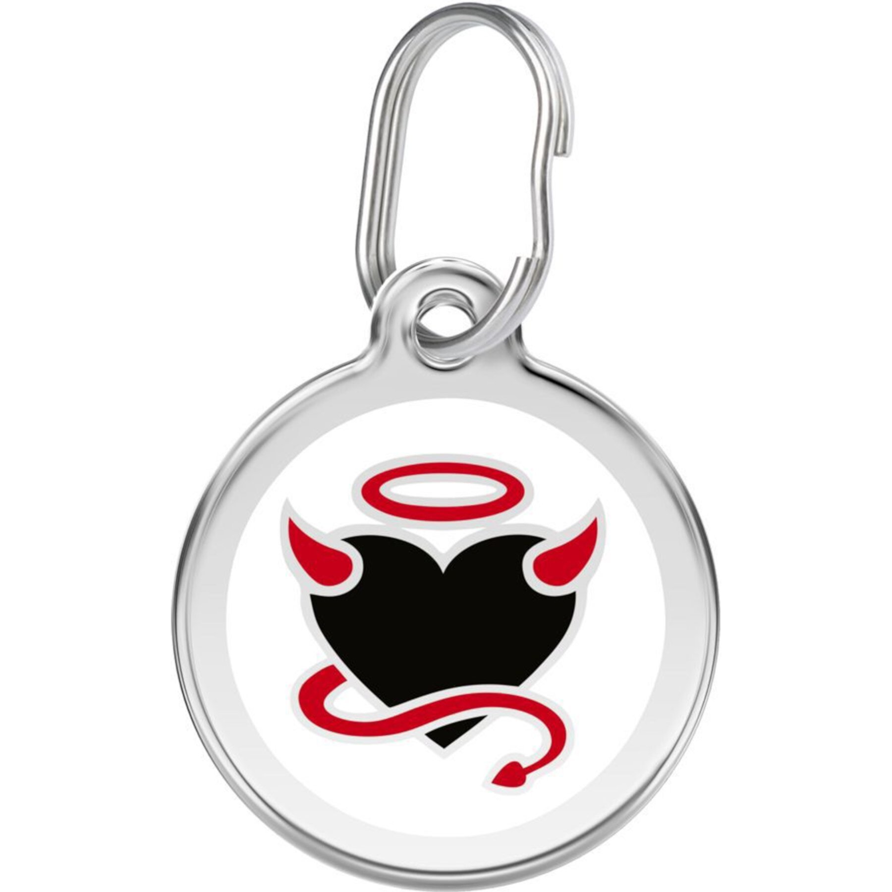 Red Dingo Devil Heart Stainless Steel Personalized Dog & Cat ID Tag Red Dingo