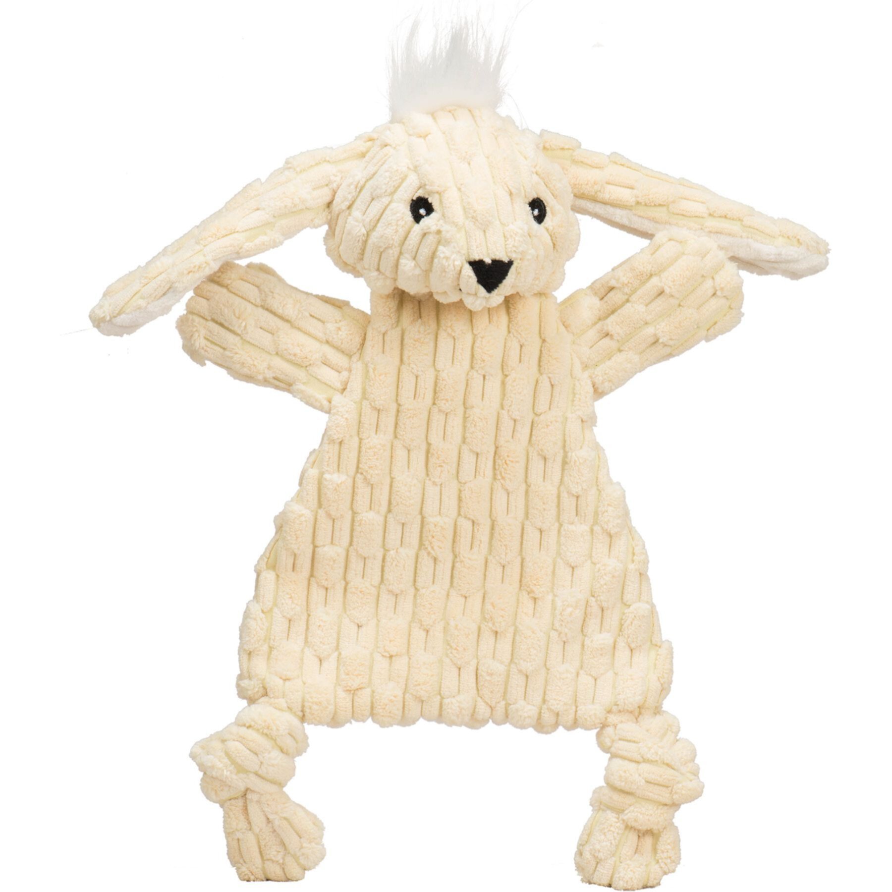 HuggleHounds Bobbi Bunny HuggleFlatties Tough Plush Dog Toy, Yellow, Large HuggleHounds