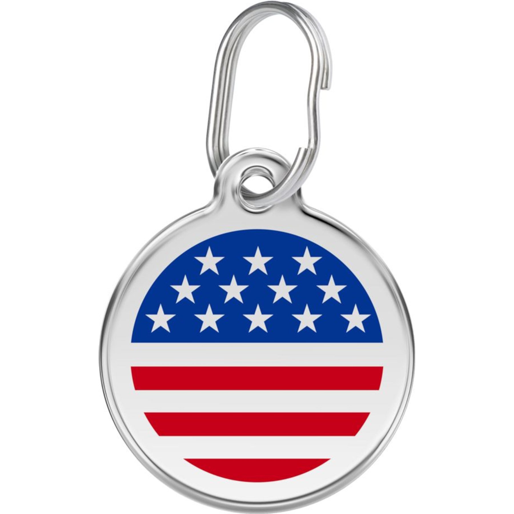 Red Dingo USA Flag Stainless Steel Personalized Dog & Cat ID Tag Red Dingo