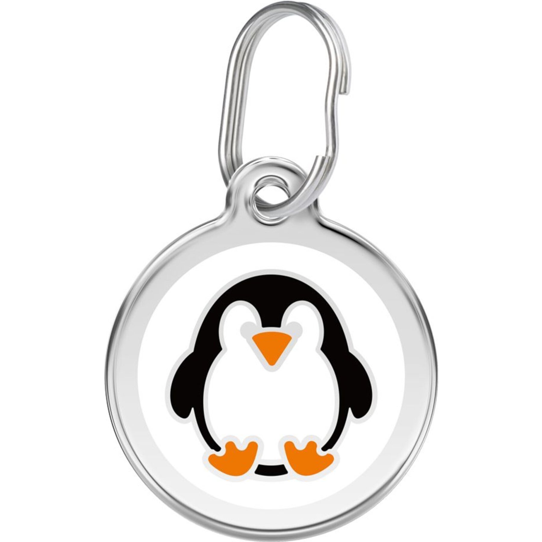 Red Dingo Penguin Stainless Steel Personalized Dog & Cat ID Tag Red Dingo