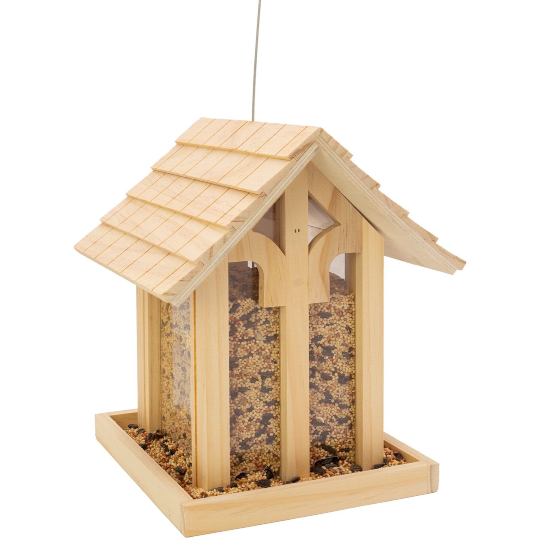 North States Wood Chalet Wild Bird Feeder, Natural North States