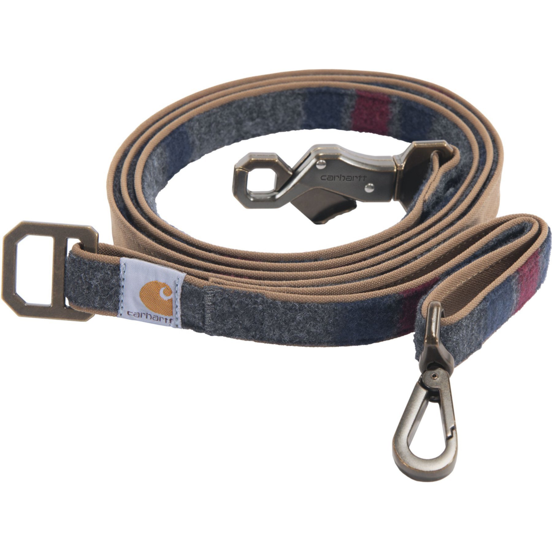 Carhartt Nylon Duck Reflective Dog Leash, Carhartt Brown/Blanket Stripe, 6-ft long, 3/4-in wide Carhartt