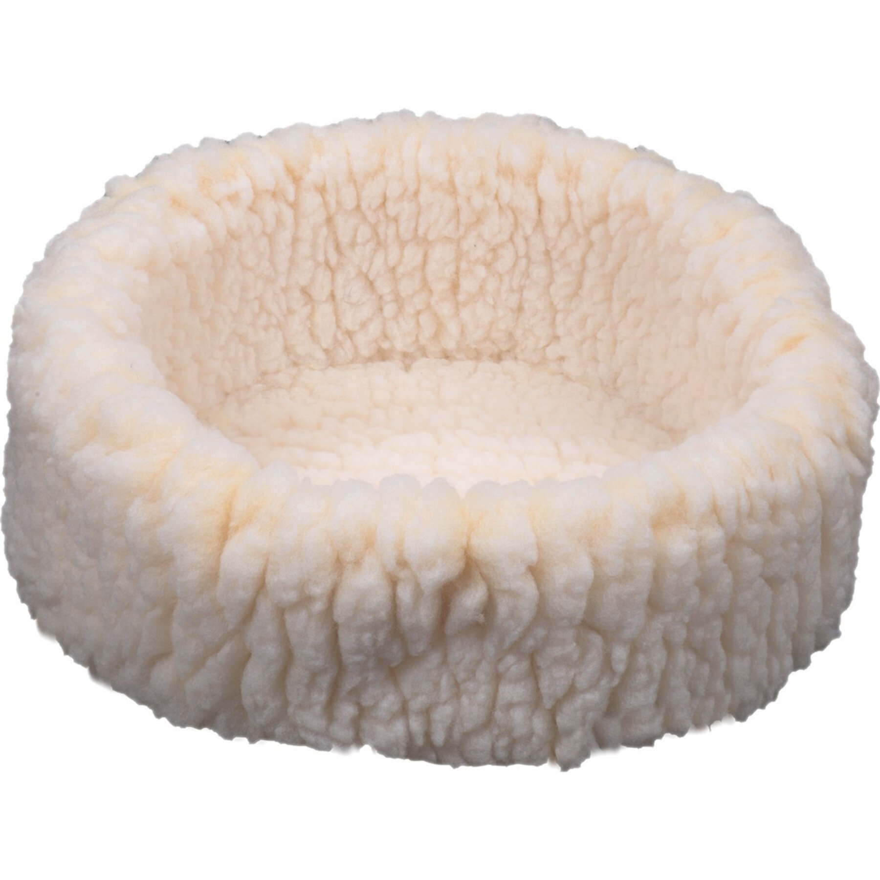 HuggleHounds HuggleFleece HuggleSnuggler Bolster Dog & Cat Bed, Natural HuggleHounds