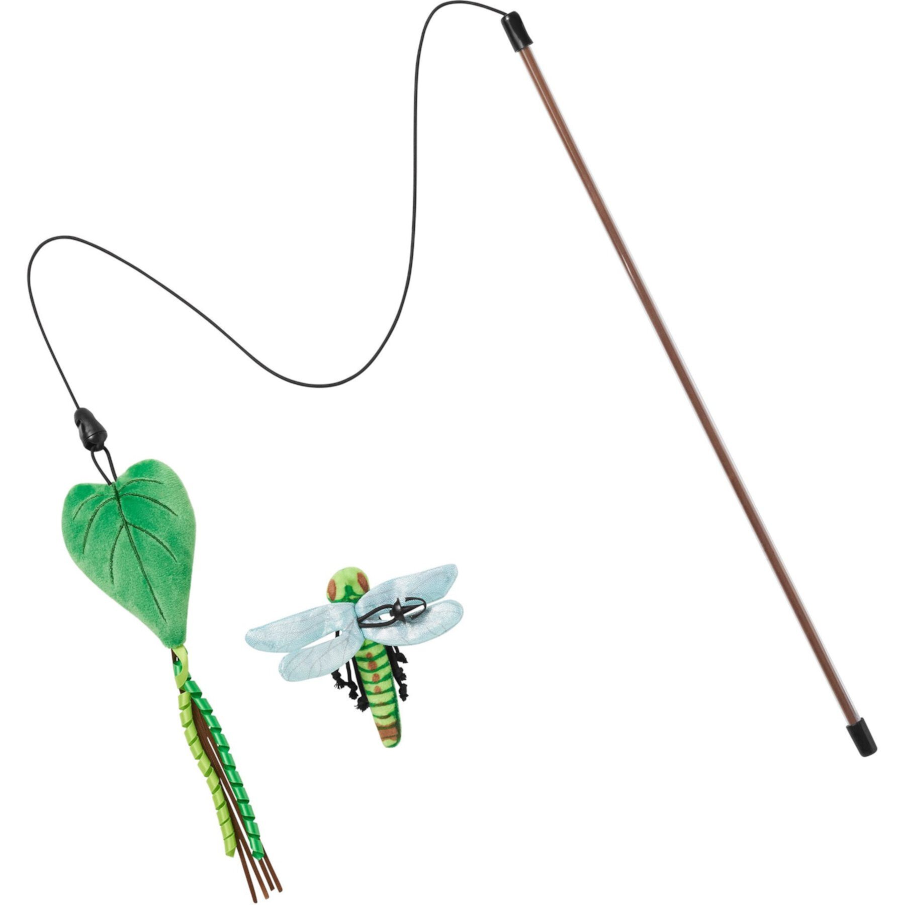 Frisco Leaf & Dragonfly Interchangeable Teaser Wand Cat Toy with Catnip Frisco