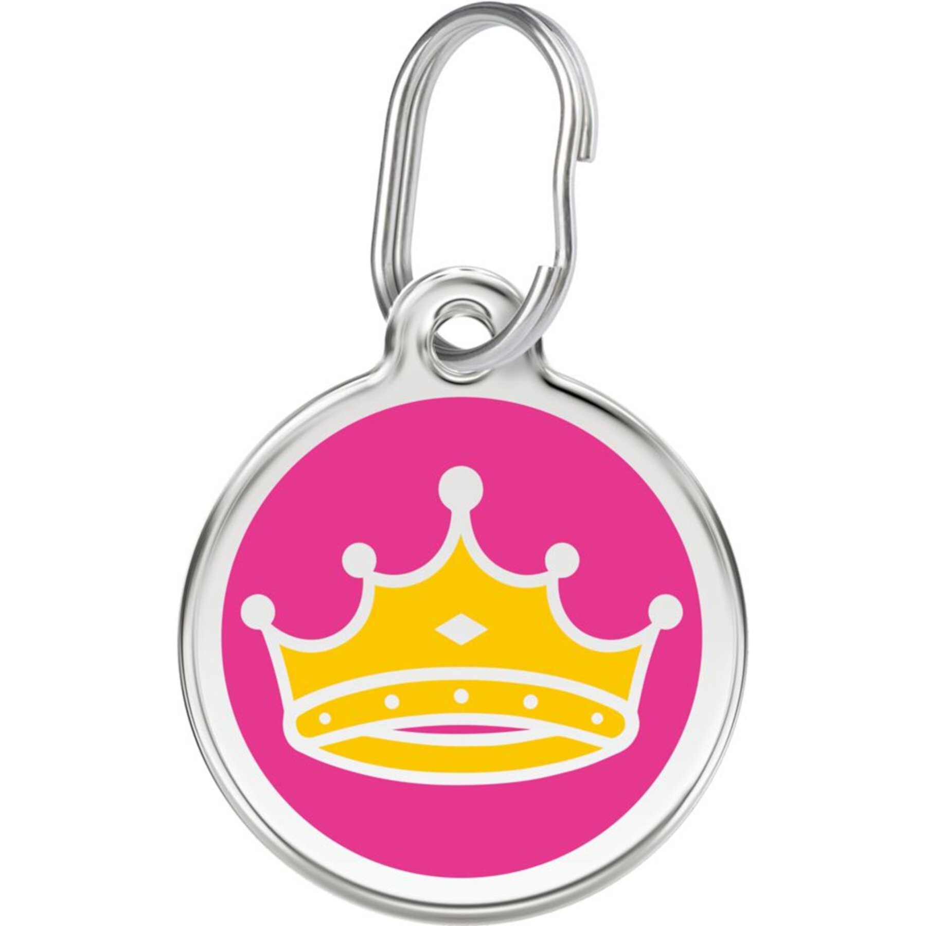 Red Dingo Queen's Crown Stainless Steel Personalized Dog & Cat ID Tag Red Dingo