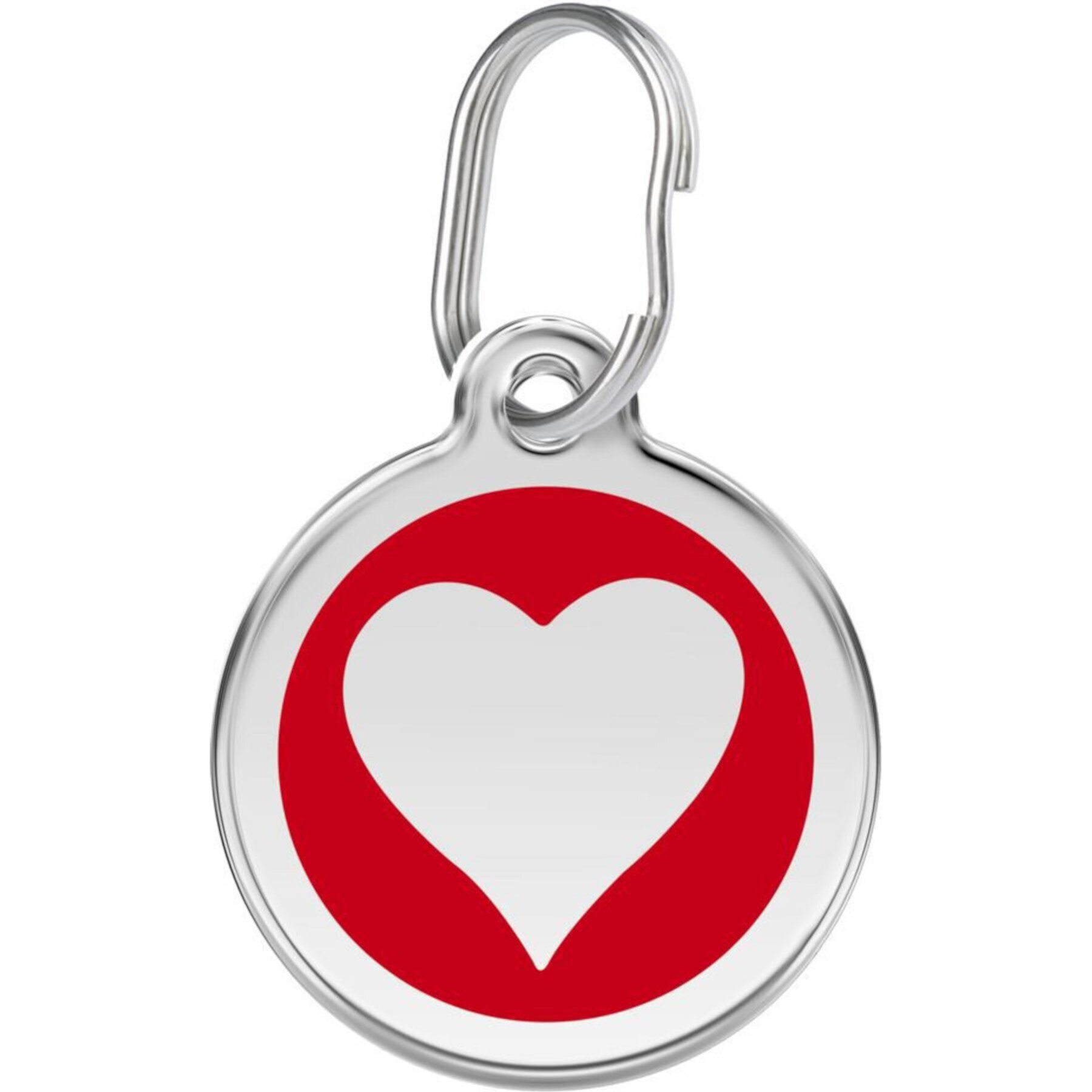 Red Dingo Heart Stainless Steel Personalized Dog & Cat ID Tag Red Dingo