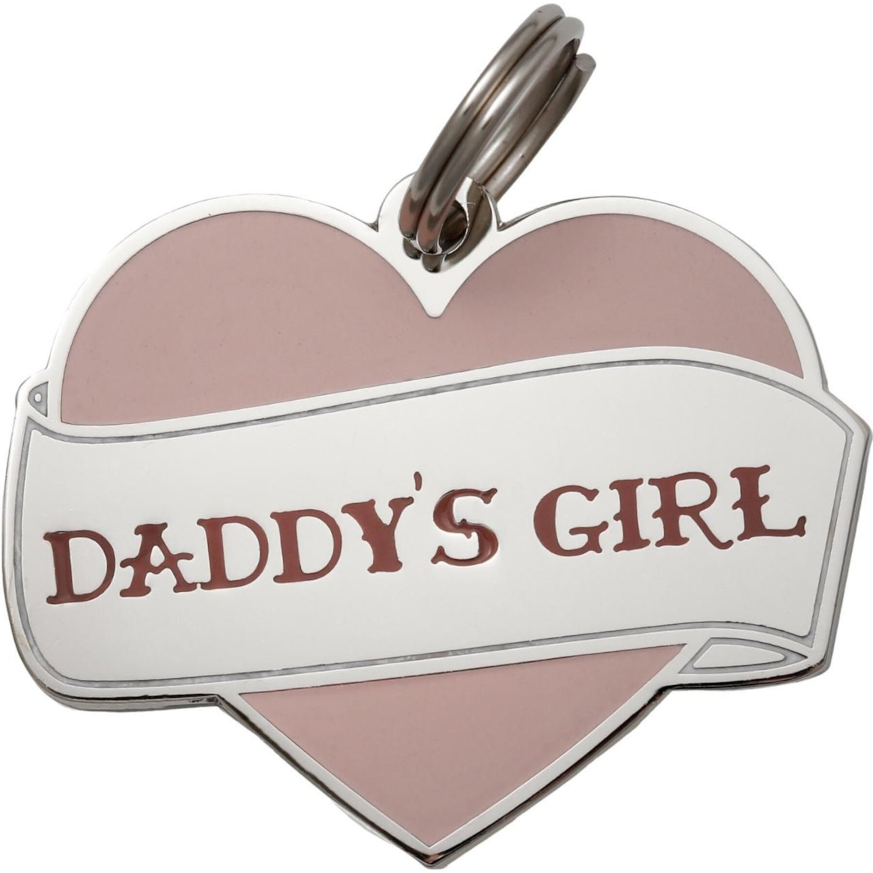 Two Tails Pet Company Daddy's Girl Brass Non-Personalized Dog & Cat ID Tag, Pink Two Tails Pet Company