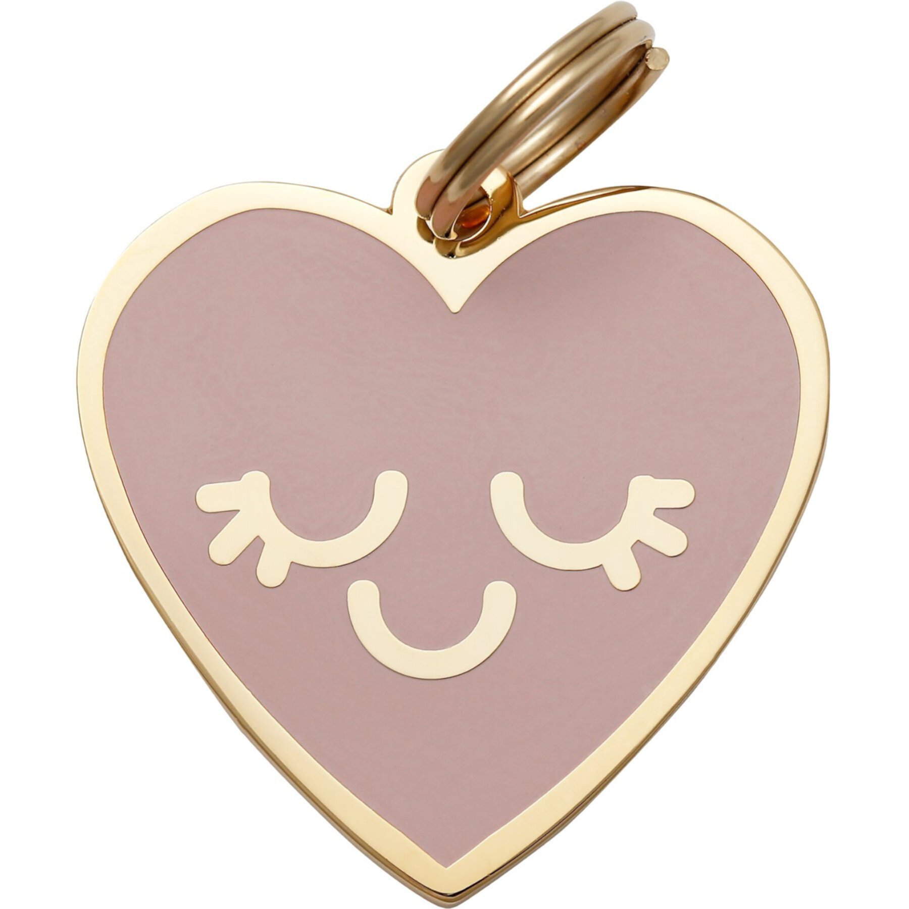 Two Tails Pet Company Smiling Heart Personalized Dog & Cat ID Tag, Pink Two Tails Pet Company