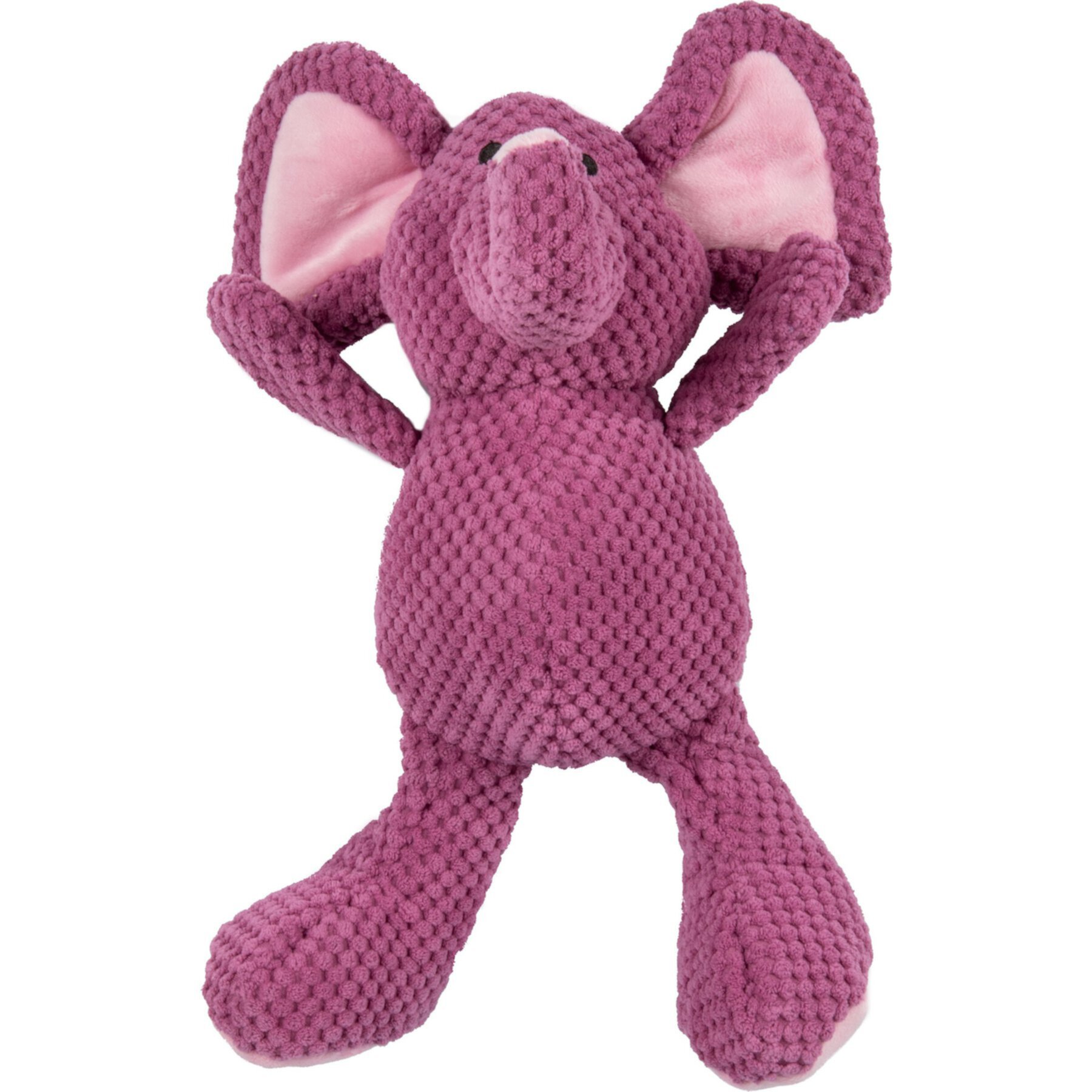 GoDog Checkers Elephant Plush Squeaky Dog Toy Godog