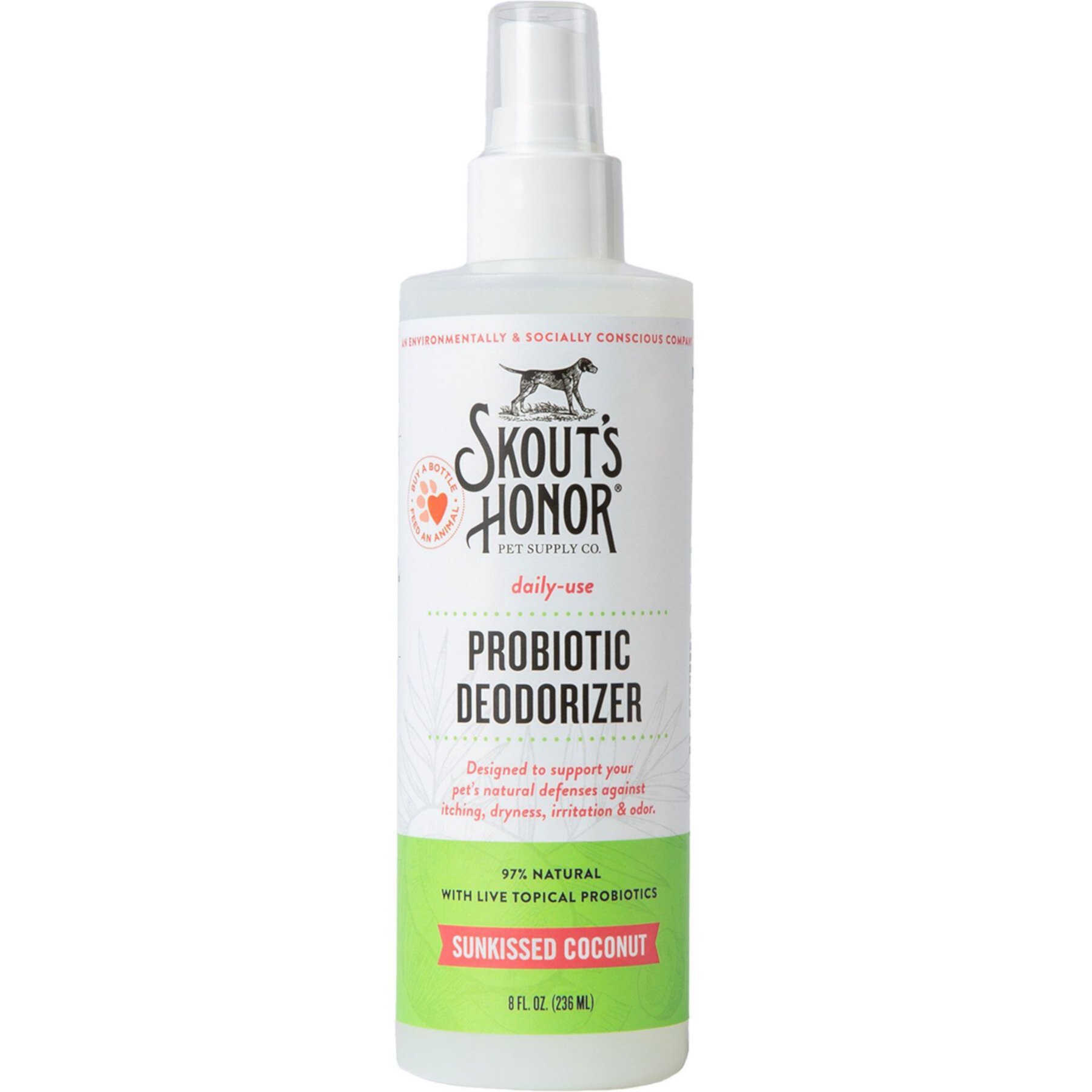 Skout's Honor Natural Sunkissed Coconut Scent Probiotic Dog & Cat Deodorizer Spray Skout'S Honor