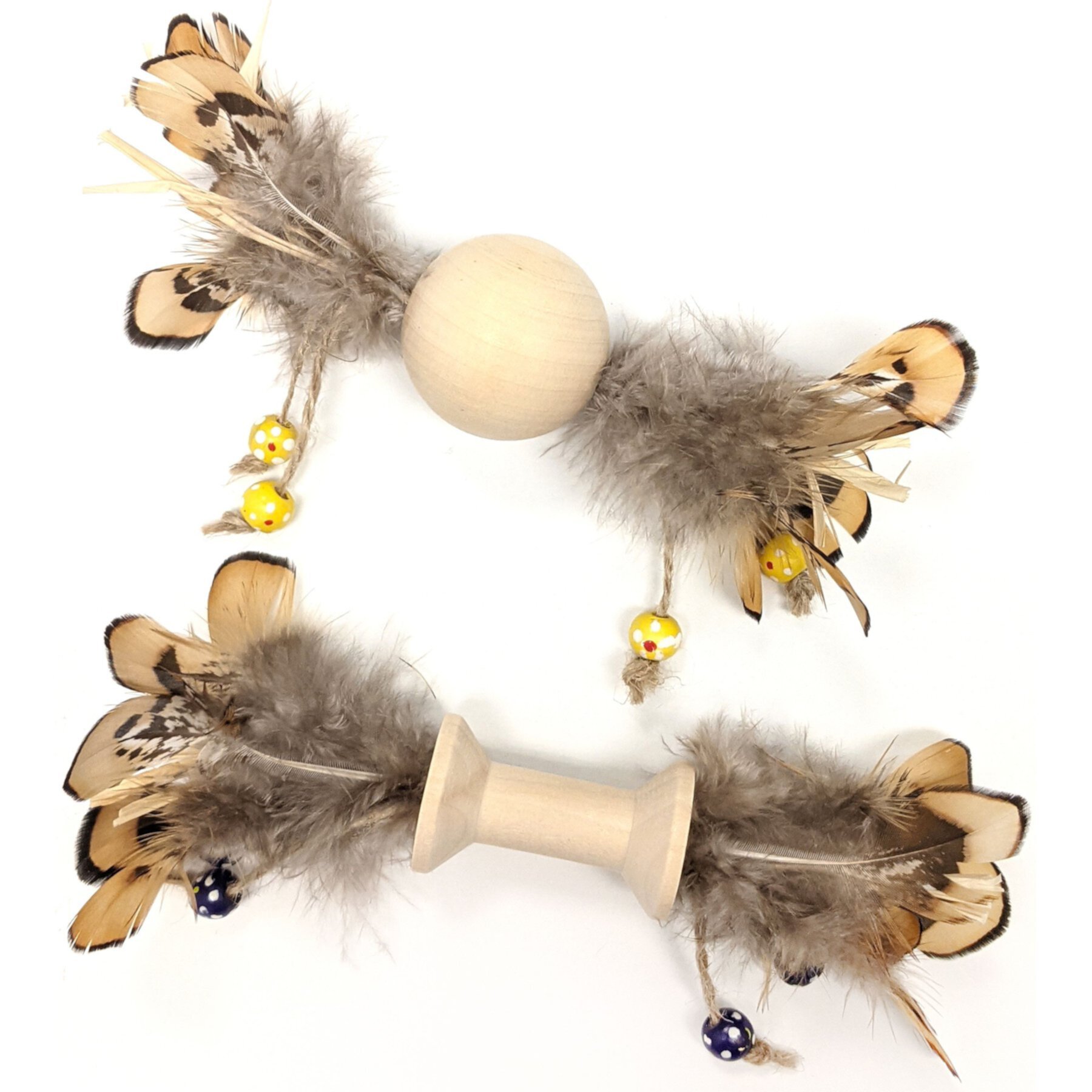 Ethical Pet Love The Earth Wood Feather Plush Cat Toy, Assorted Ethical Pet