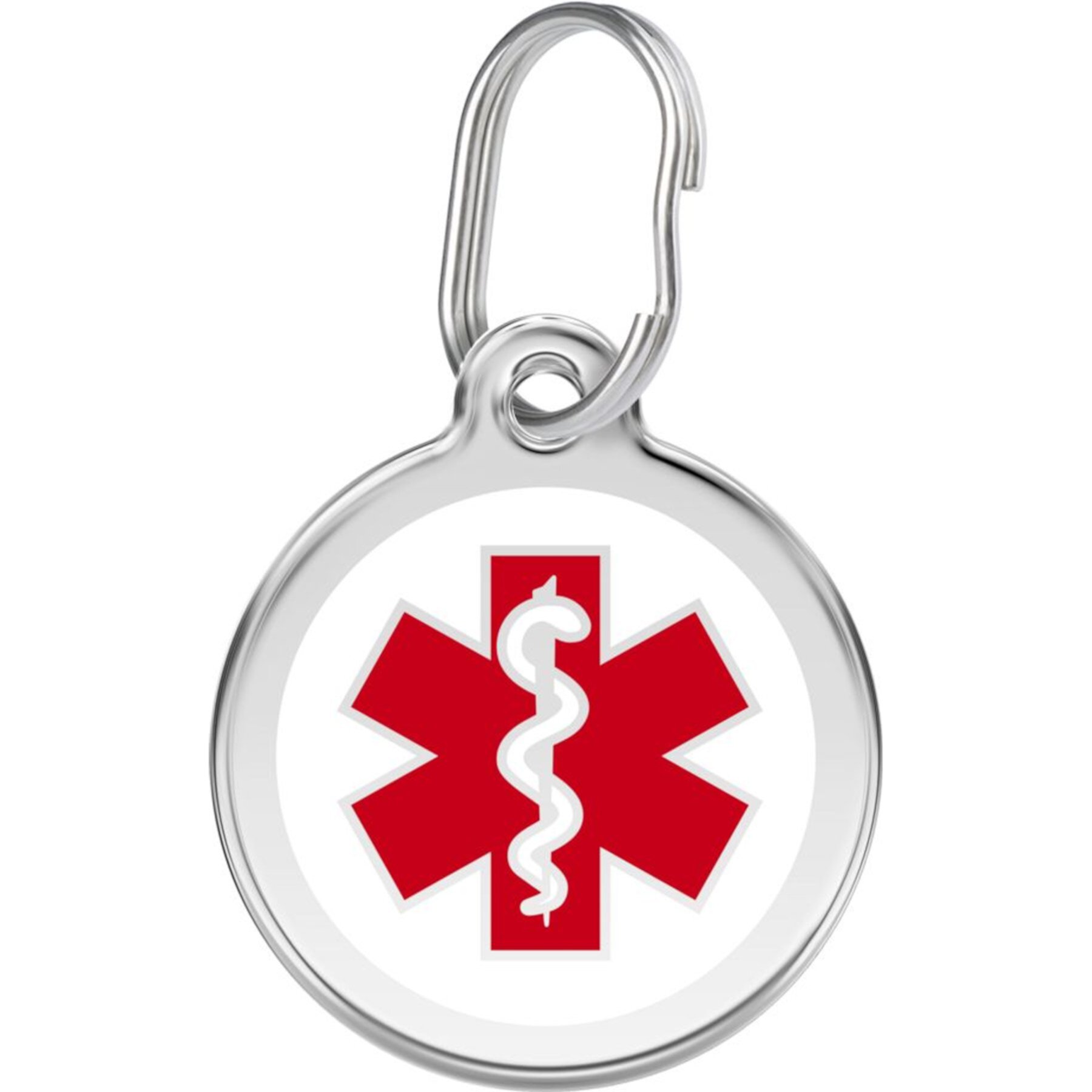 Red Dingo Medical Alert Stainless Steel Personalized Dog & Cat ID Tag Red Dingo