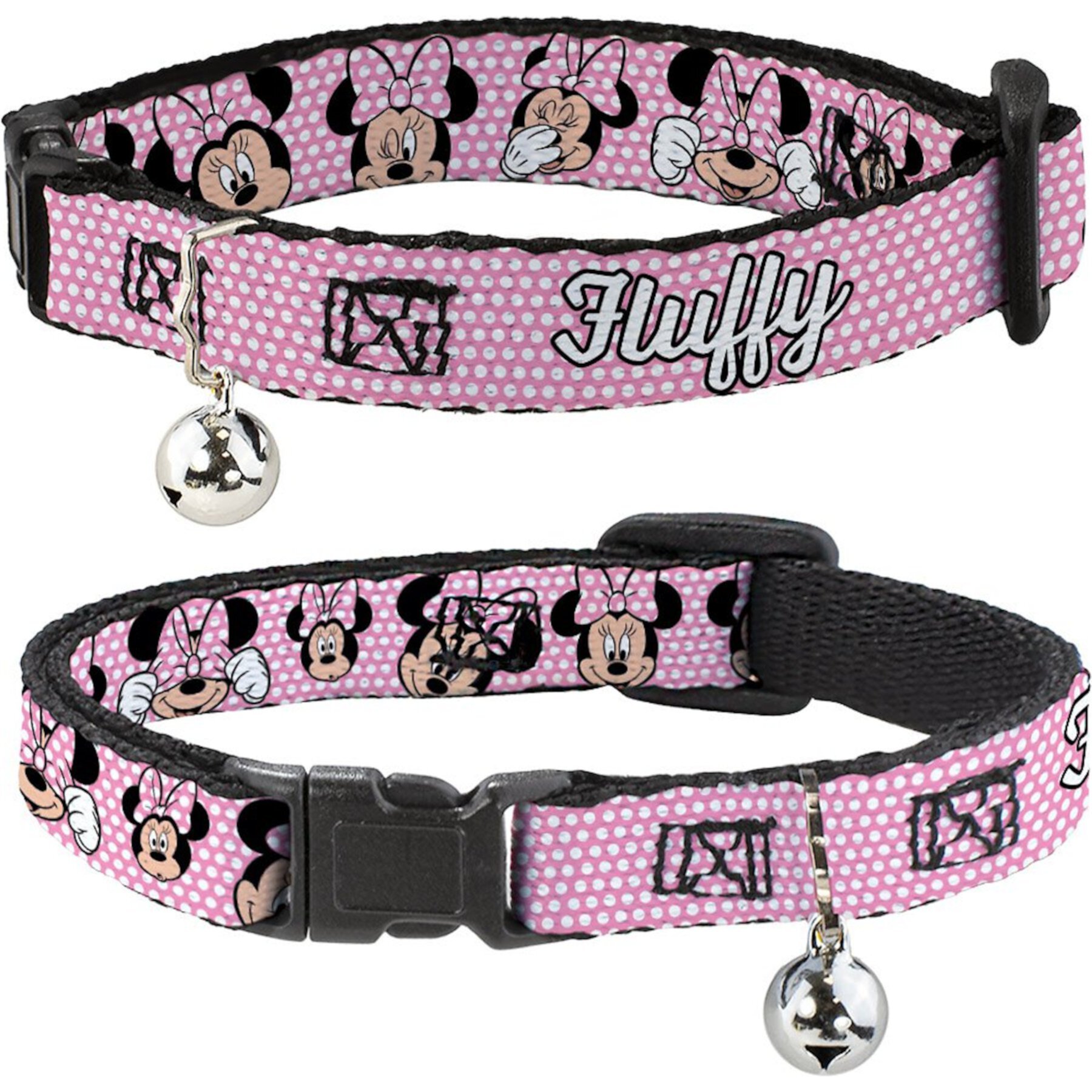 Buckle-Down Disney Minnie Mouse Expressions Polka Dot Personalized Breakaway Cat Collar with Bell Buckle-Down