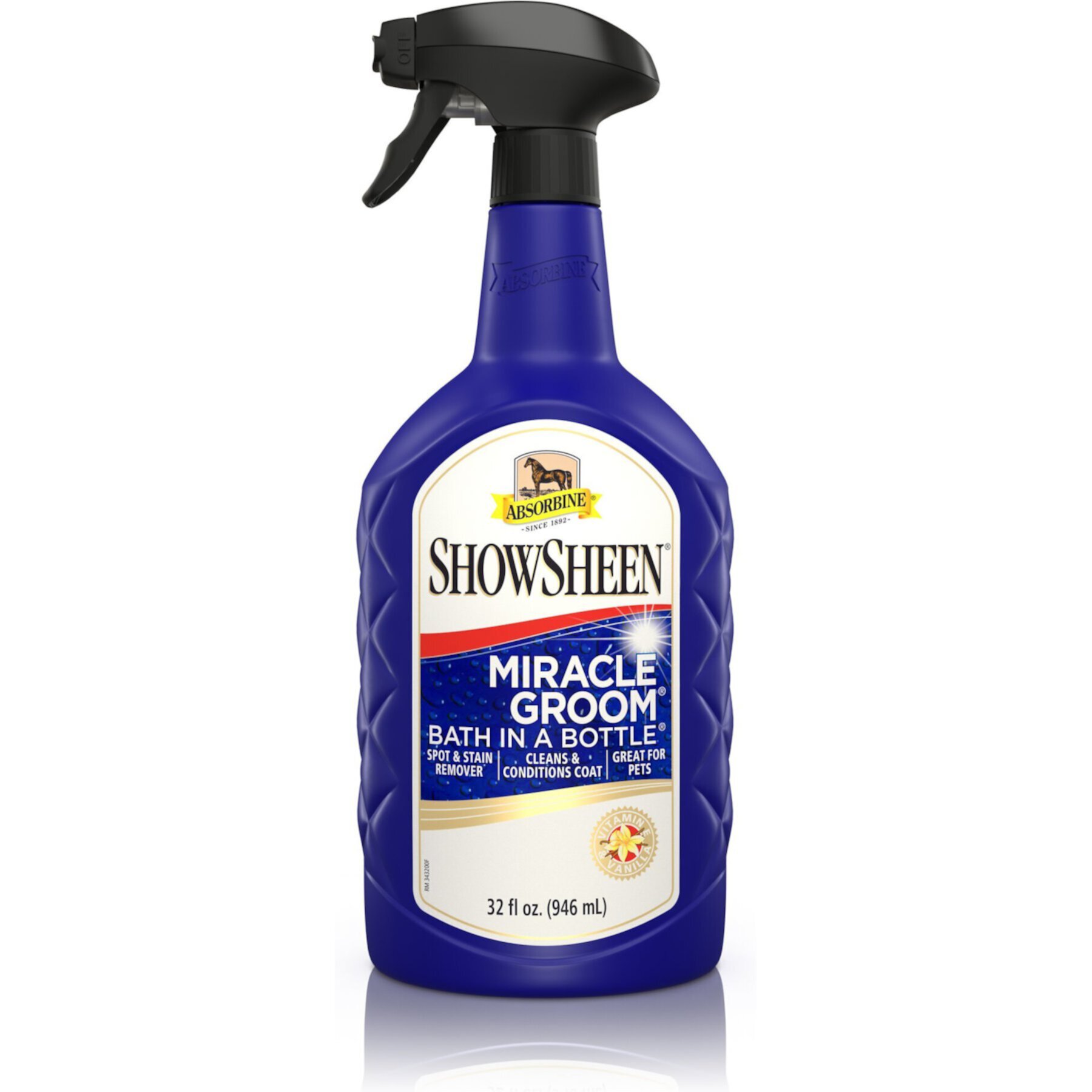 Absorbine ShowSheen Miracle Groom Bath In A bottle Vitamin E & Vanilla Horse Spot & Stain Remover Absorbine