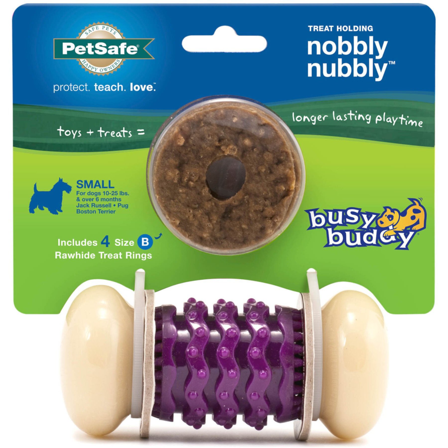 PetSafe Busy Buddy Nobbly Nubbly Treat Dispensing Tough Dog Chew Toy PetSafe