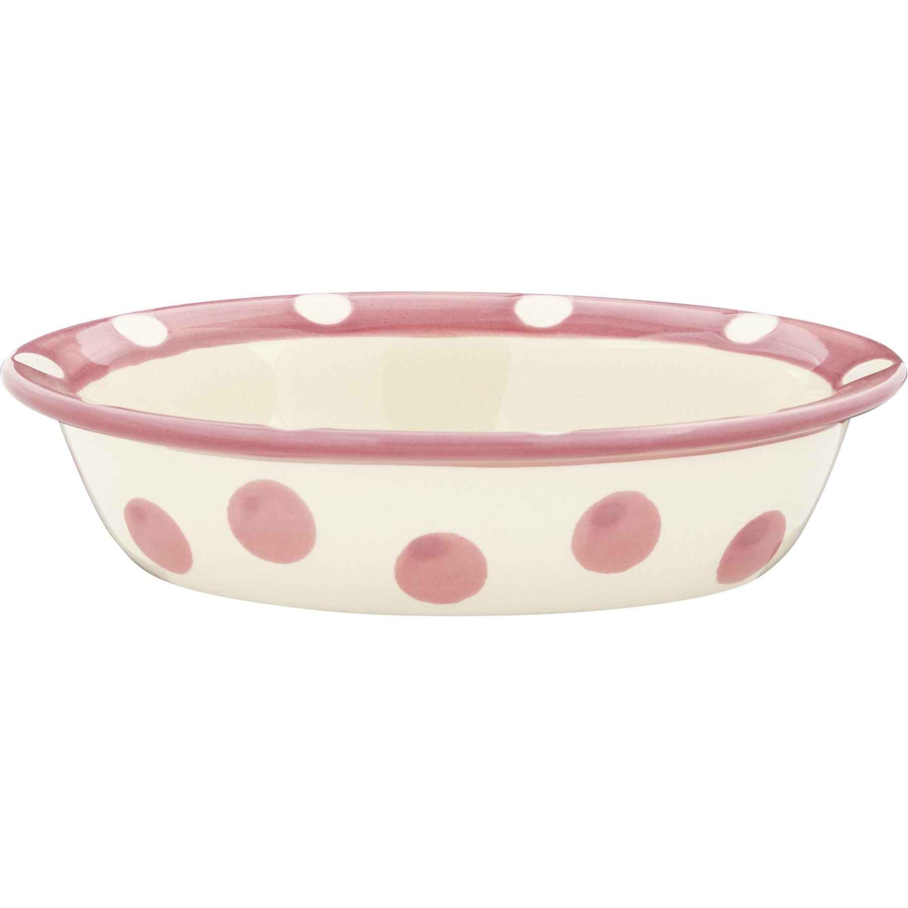 PetRageous Designs Polka Paws Oval Ceramic Dog & Cat Bowl, Pink, 1-cup Petrageous Designs