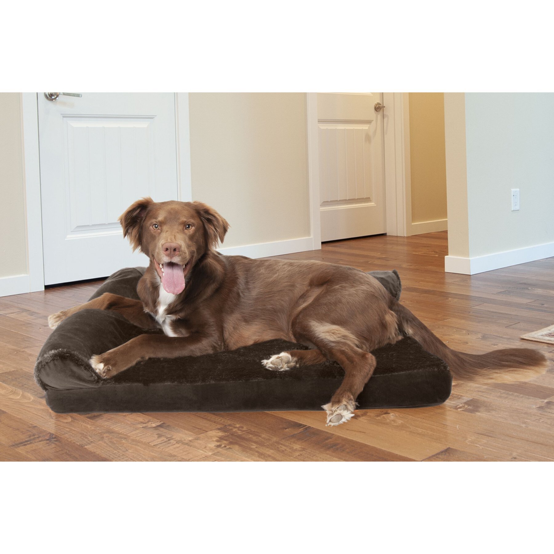 FurHaven Plush Deluxe Chaise Cooling Gel Cat & Dog Bed with Removable Cover Furhaven