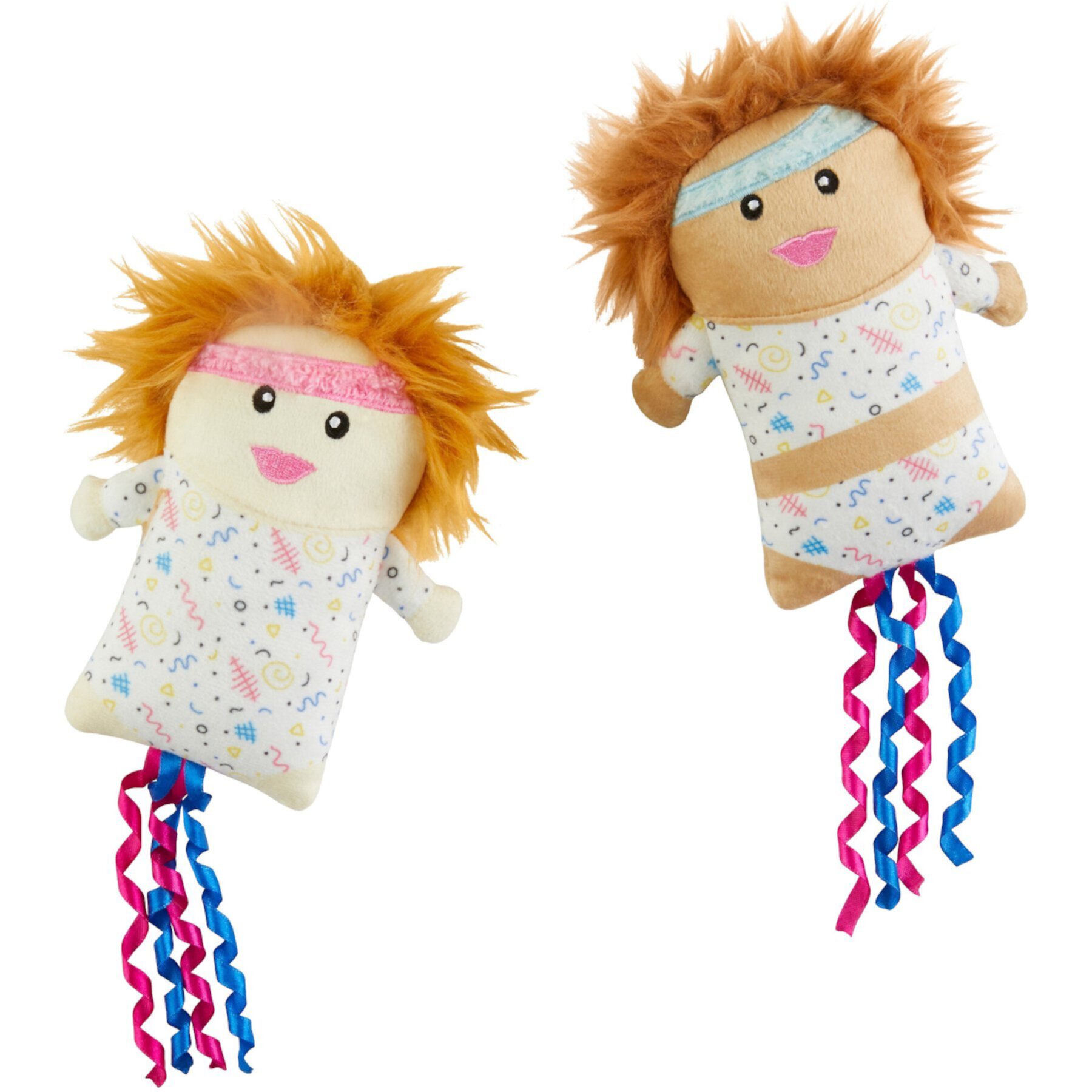 Frisco New Year, New Me Jazzersize Girls Plush Kicker Cat Toy with Catnip Frisco