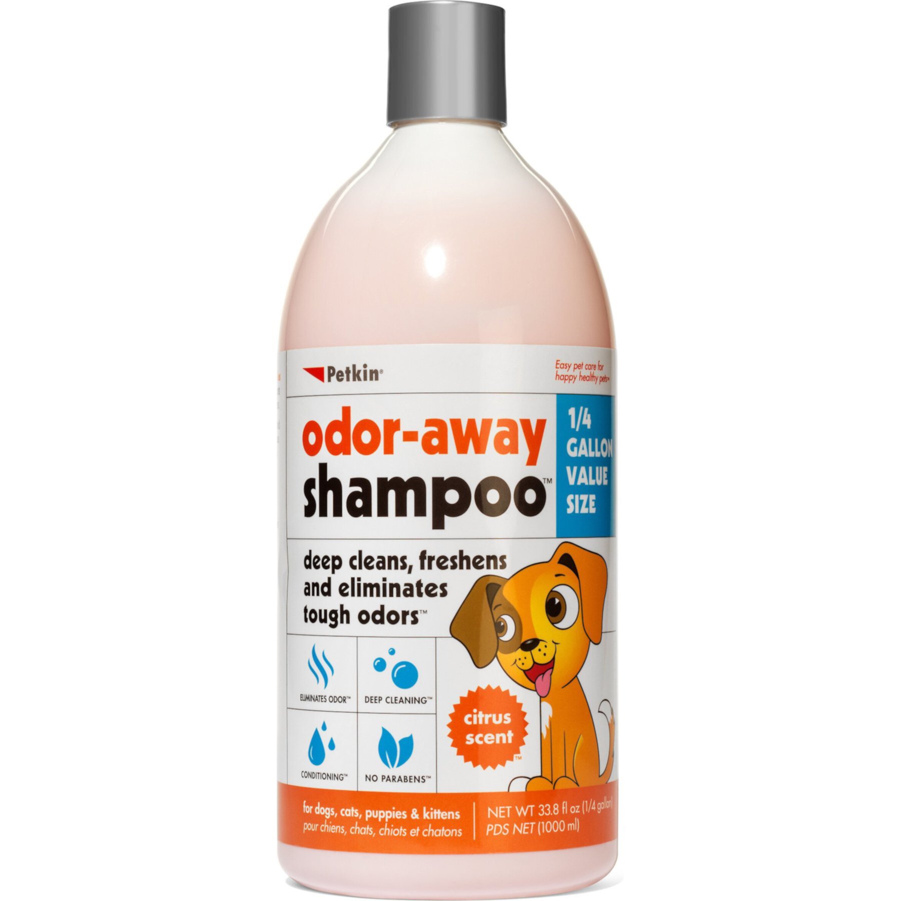 Petkin Odor-Away Citrus Scent Dog Shampoo Petkin