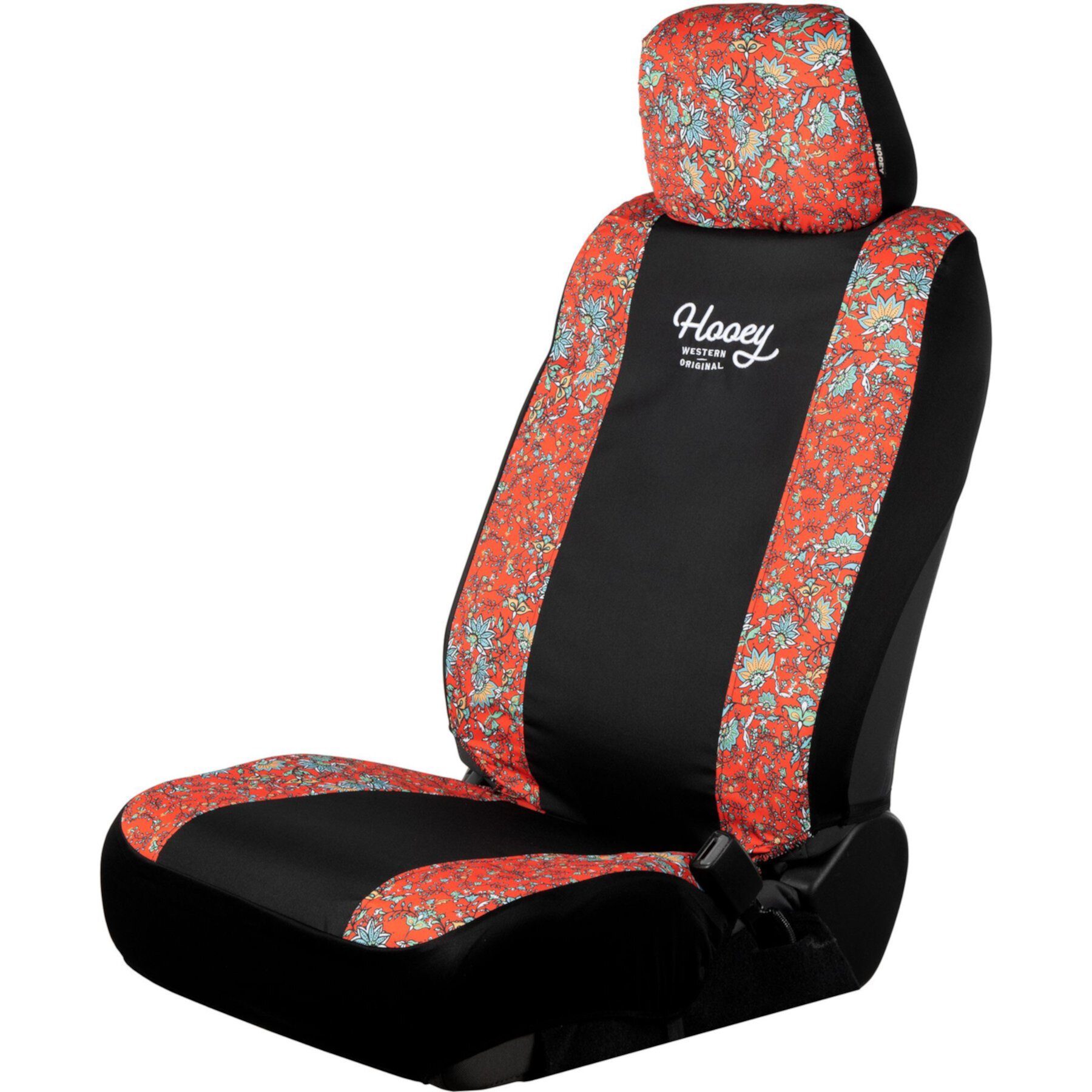 HOOEY Low Back Riggin Western Floral Car Seat Cover, Red Hooey