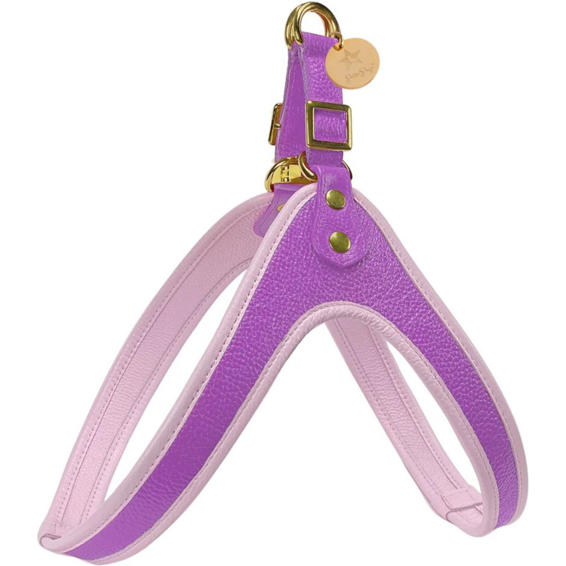 PoisePup Lavish Lavender Leather Step In Dog Harness, Purple PoisePup