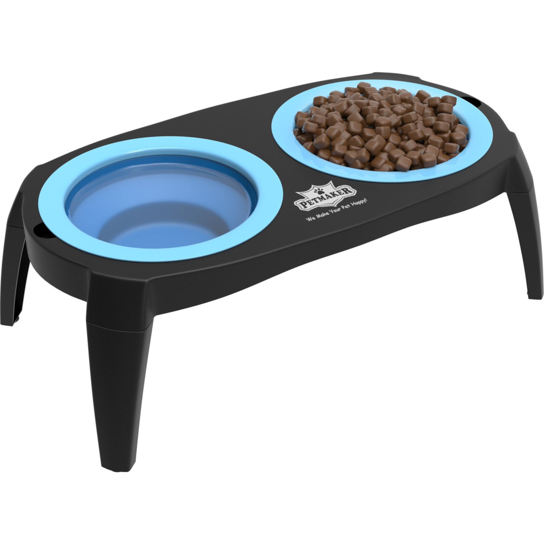 Pet Adobe Elevated with Stand Dog & Cat Bowls, Blue Pet Adobe