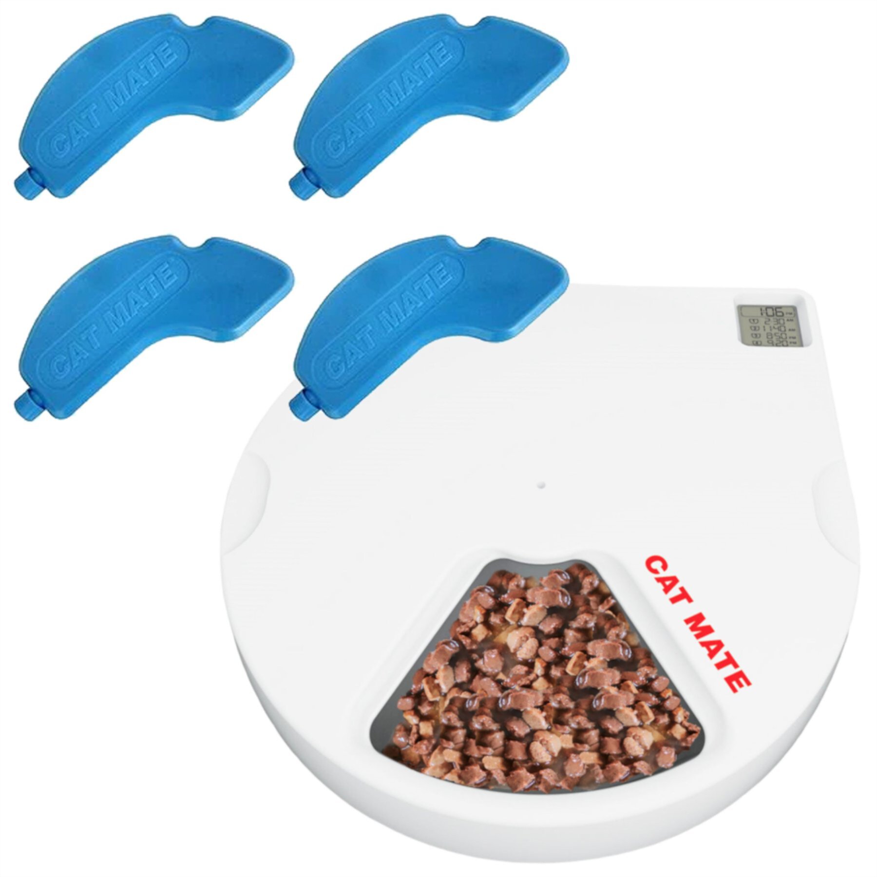 Cat Mate C500 Digital 5 Meal Automatic Dog & Cat Feeder & Closer Pets Cat Mate C500 Auto Feeder Replacement Ice Pack, 4 count Cat Mate