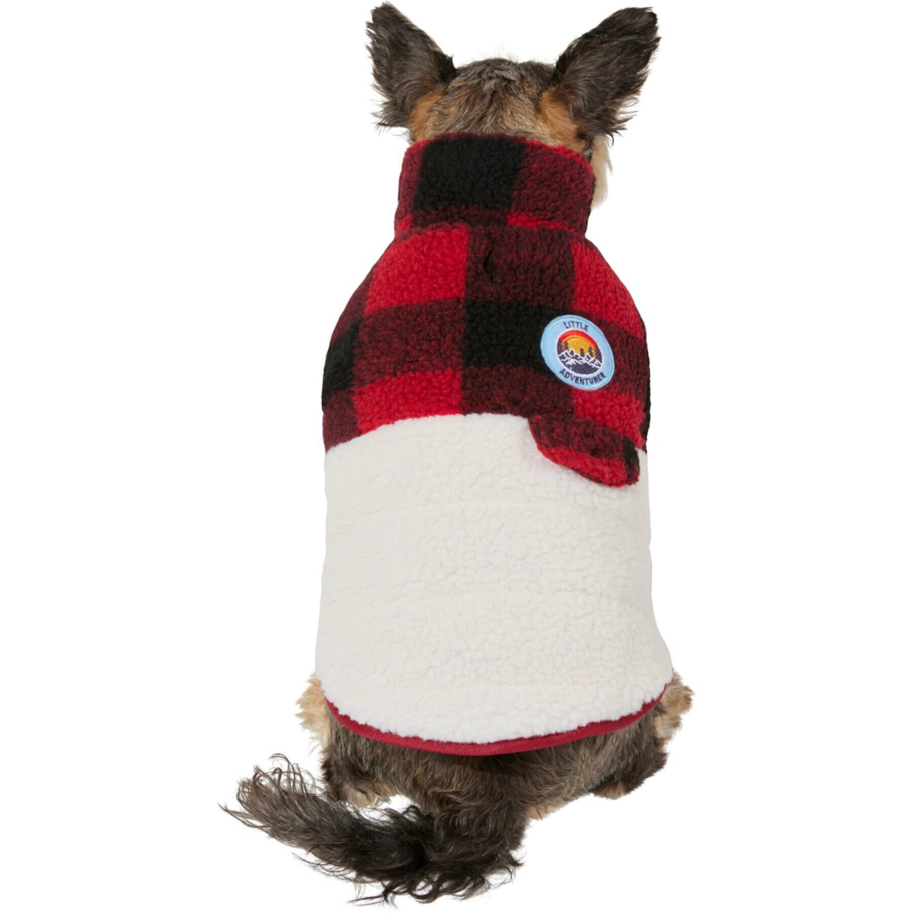 Frisco Mediumweight Red Plaid Insulated Dog & Cat Sherpa Coat Frisco