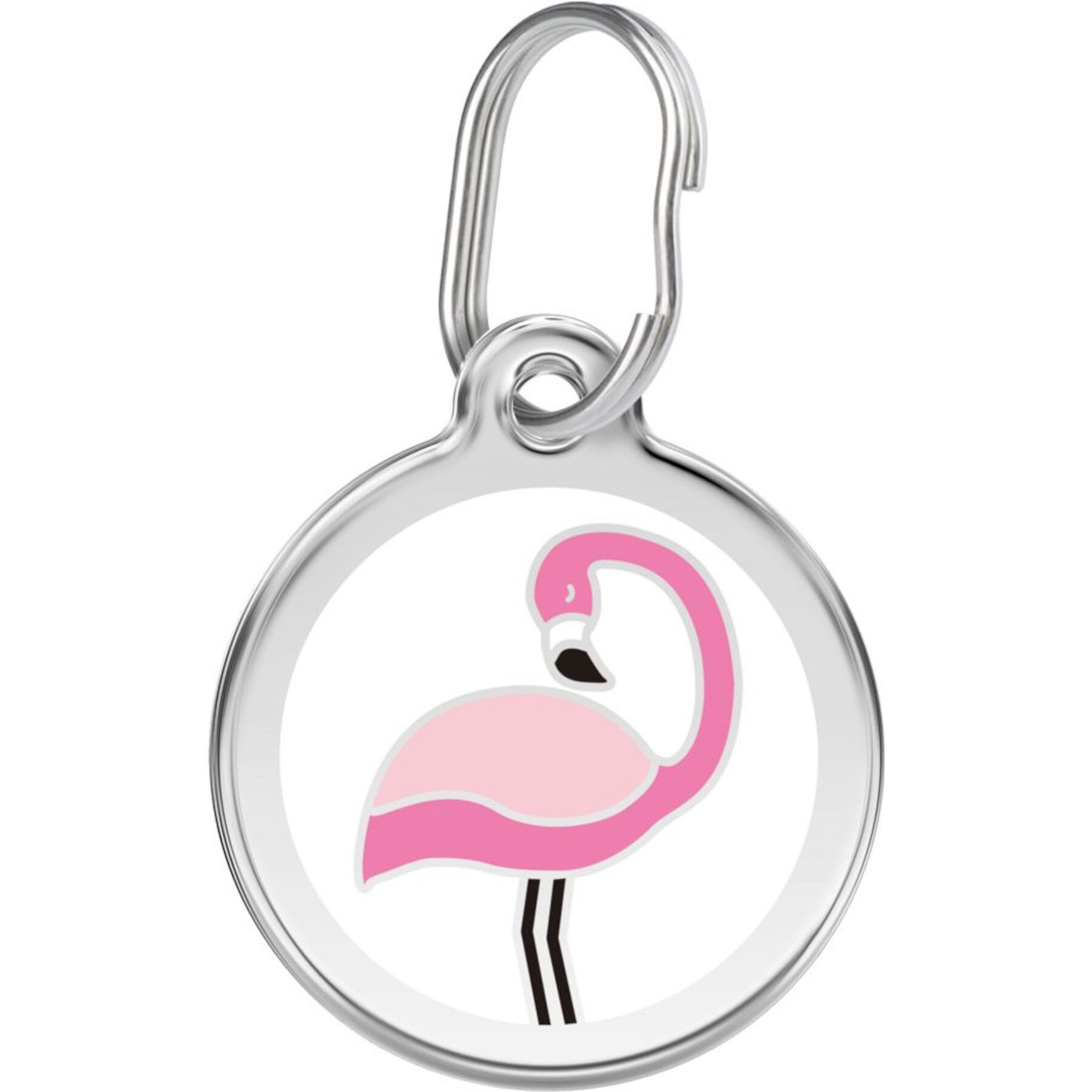 Red Dingo Flamingo Stainless Steel Personalized Dog & Cat ID Tag Red Dingo